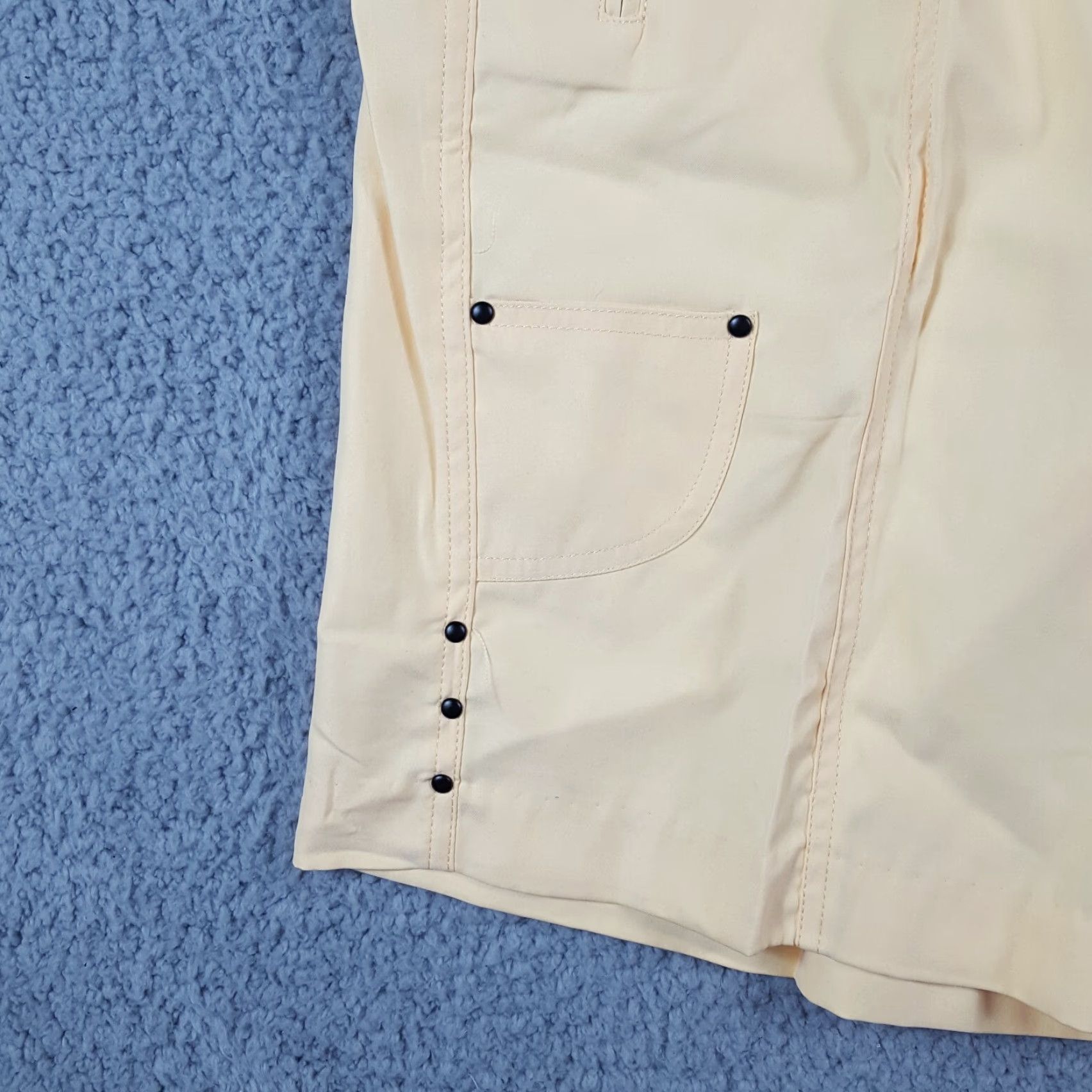 Vintage VINTAGE Jamie Sadock Chino Shorts Women's 10 Relaxed High Waist Yellow Pockets 90s Y2K Preppy Retro Golf Size 32" / US 10 / IT 46 - 3 Thumbnail