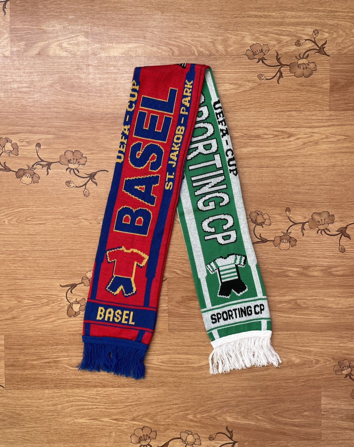 Vintage Sporting CP vs Basel UEFA Cup 2008 Football soccer scarf Size ONE SIZE - 2 Thumbnail