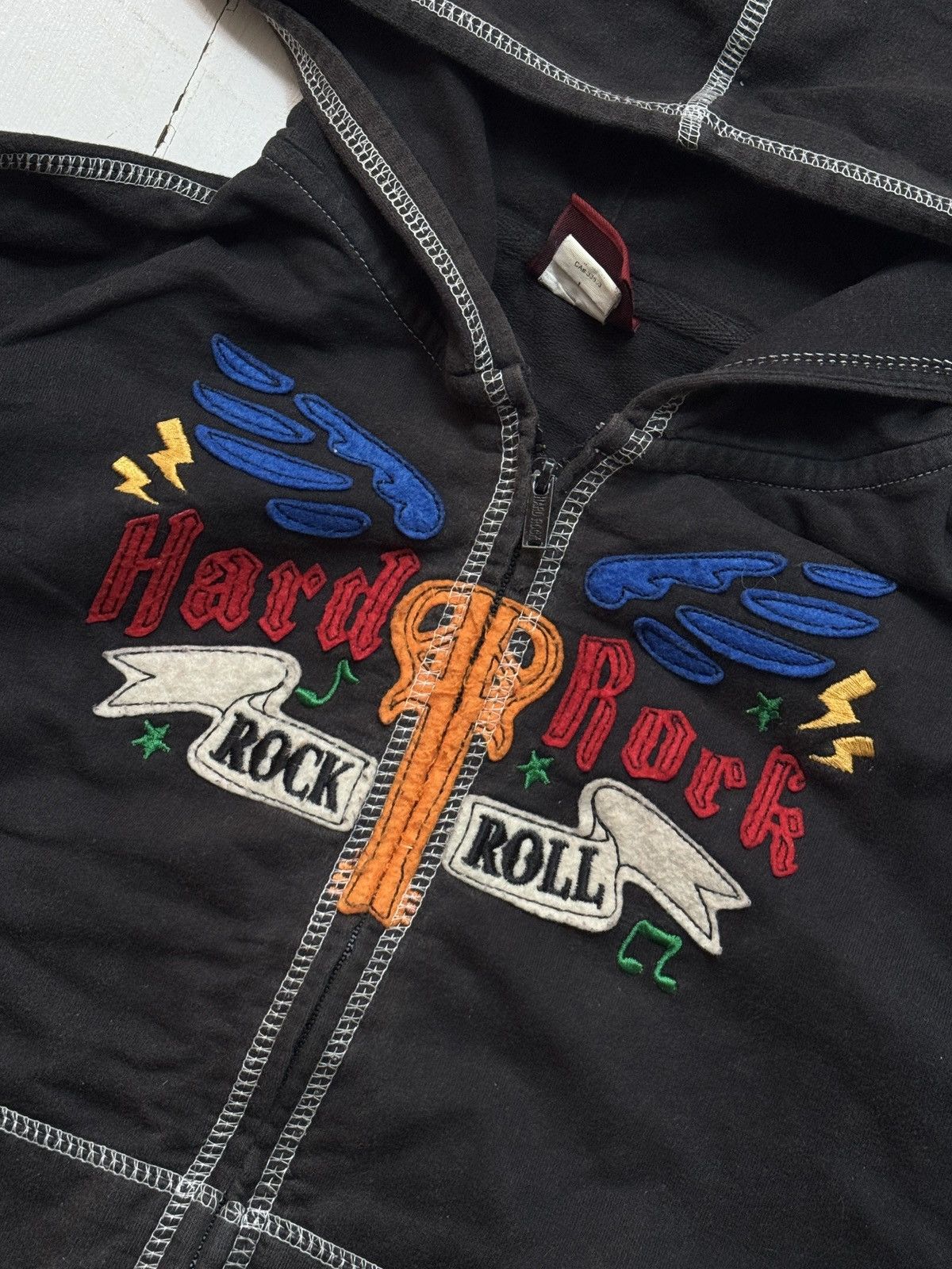 Hard Rock Cafe VINTAGE HARD ROCK 2000s CROPPED ZIP UP SWEATSHIRT Size XS / US 0-2 / IT 36-38 - 4 Thumbnail