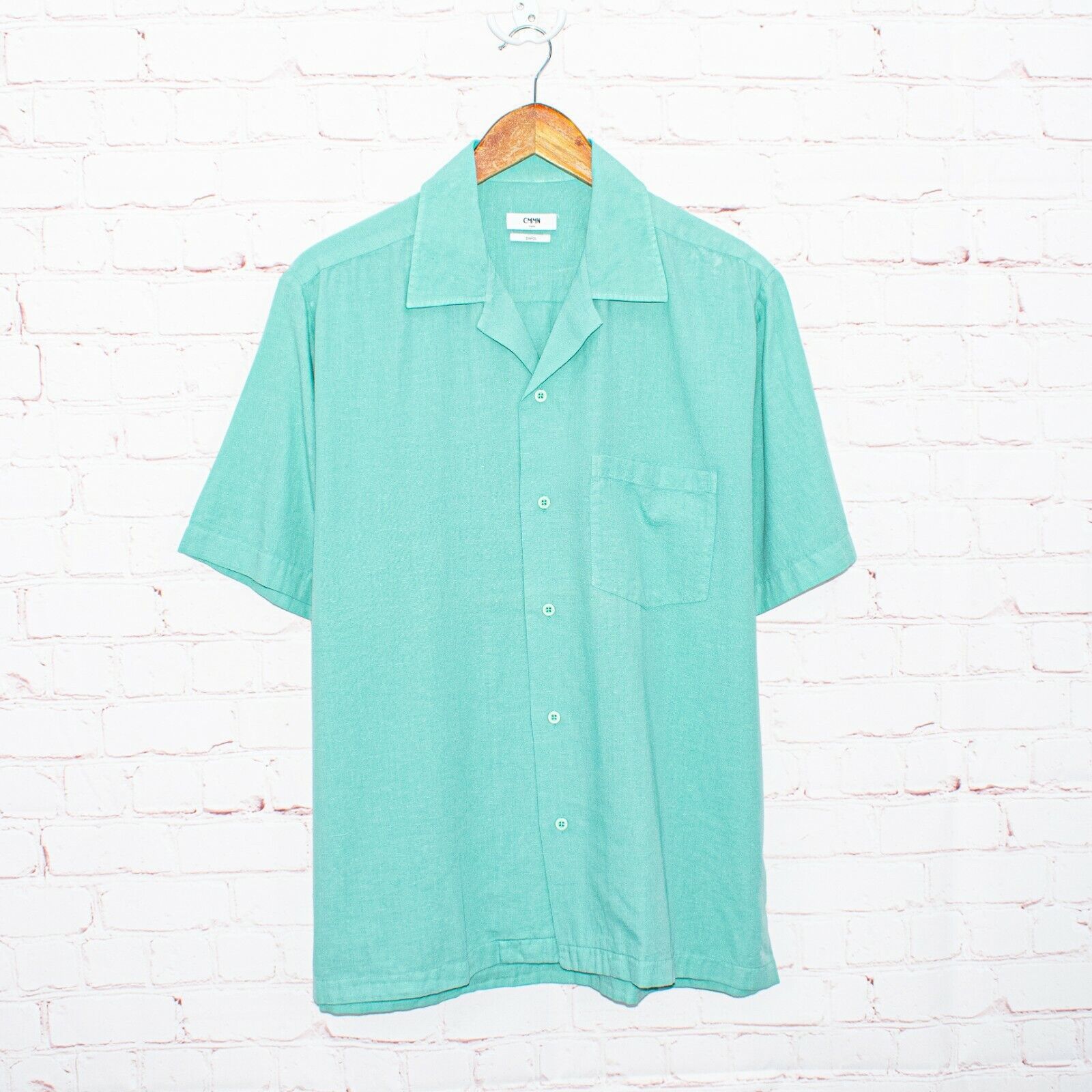 CMMN SWDN CMMN SWDN Men's Short Sleeve Button up Camp Shirt Turquoise Size US L / EU 52-54 / 3 - 1 Thumbnail