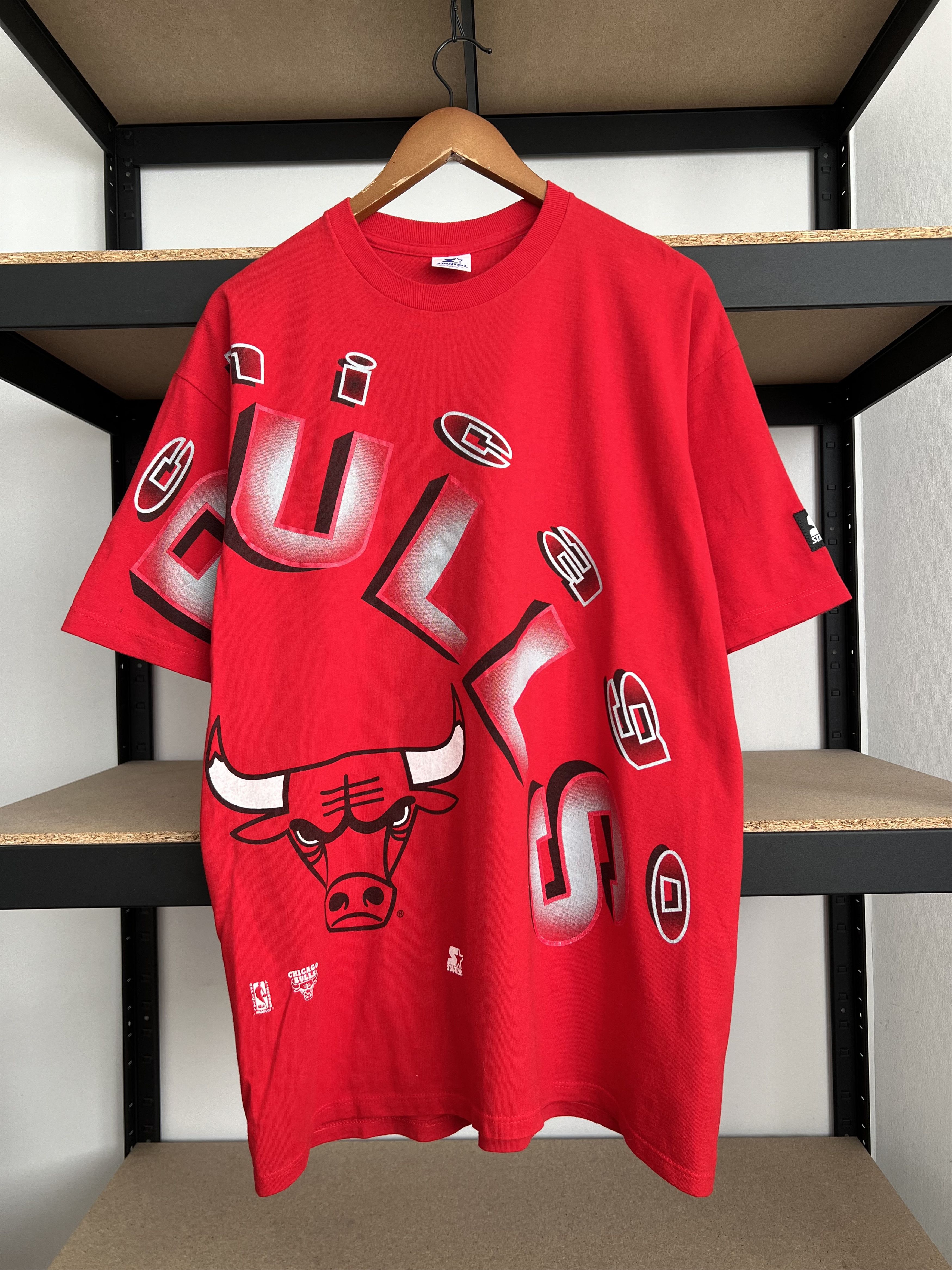 NBA Vintage 90s Chicago Bulls NBA Basketball Starter Red T-shirt Size US L / EU 52-54 / 3 - 1 Thumbnail