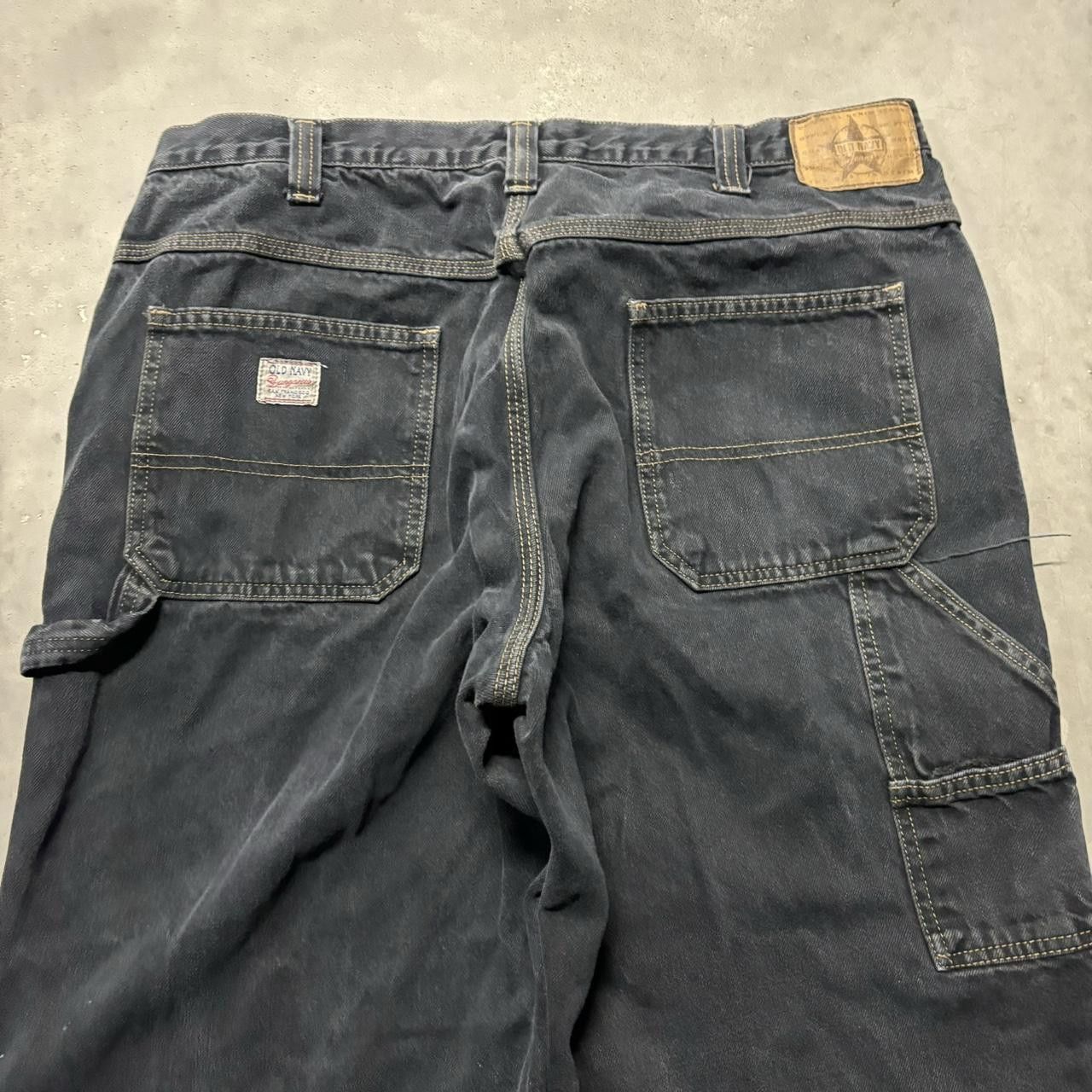 Japanese Brand × Vintage Crazy Vintage Y2K/2000s Baggy Dark Wash Grunge Skater Carpenter Denim Jeans! Size US 36 / EU 52 - 7 Thumbnail