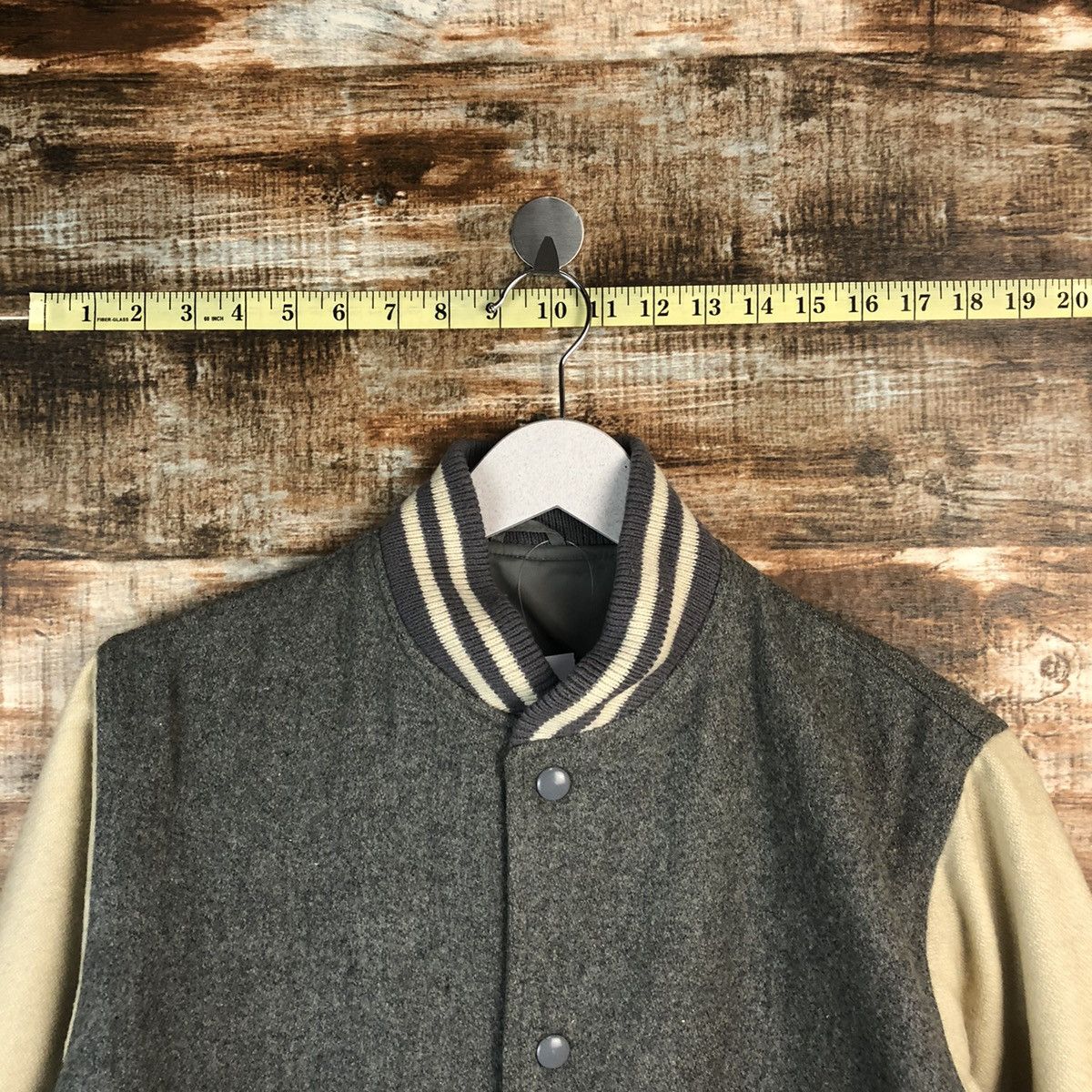 Japanese Brand Ueno Iryo Inc made in japan Grey Varsity Jacket #A1299 Size US M / EU 48-50 / 2 - 4 Thumbnail