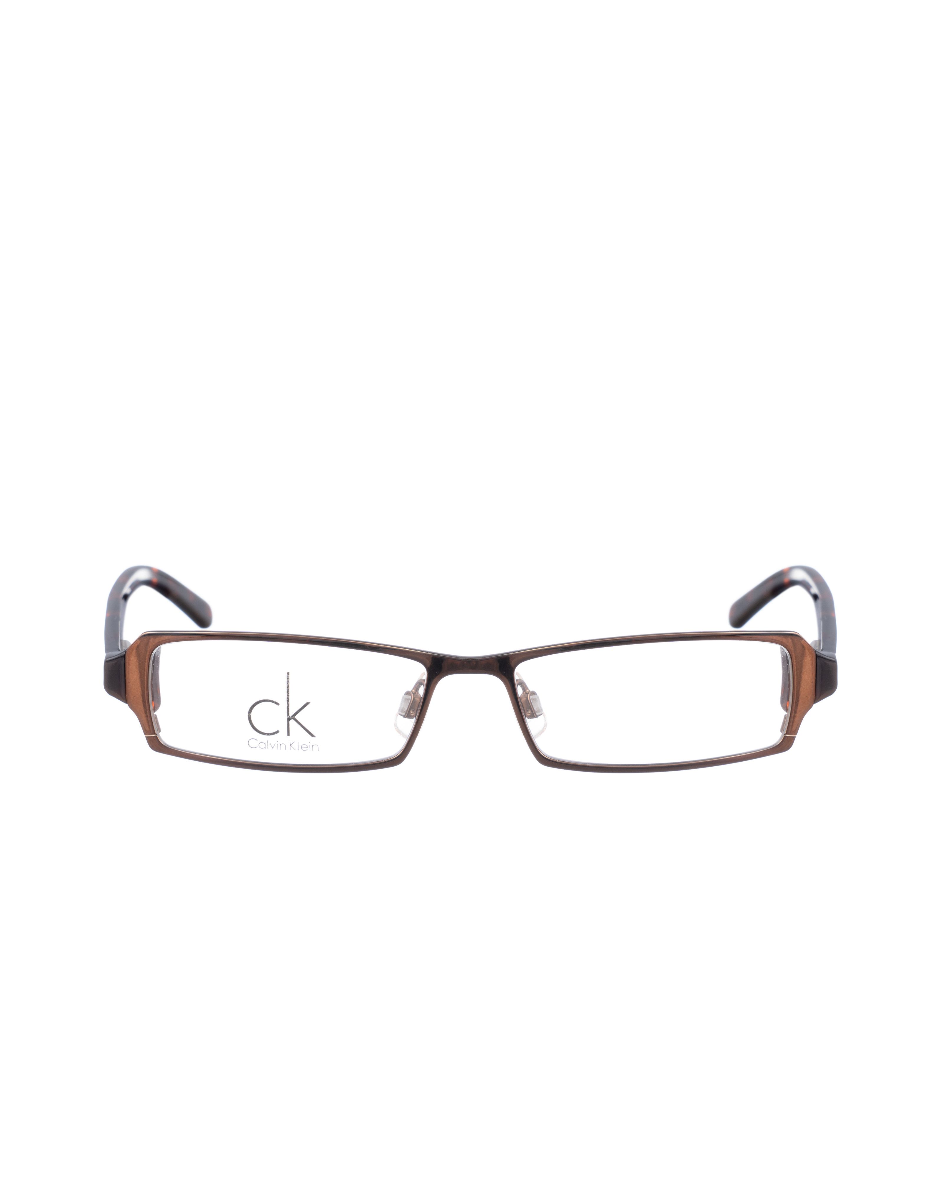 Calvin Klein Calvin Klein 00s Brown Havana Metallic Glasses Size ONE SIZE - 1 Thumbnail