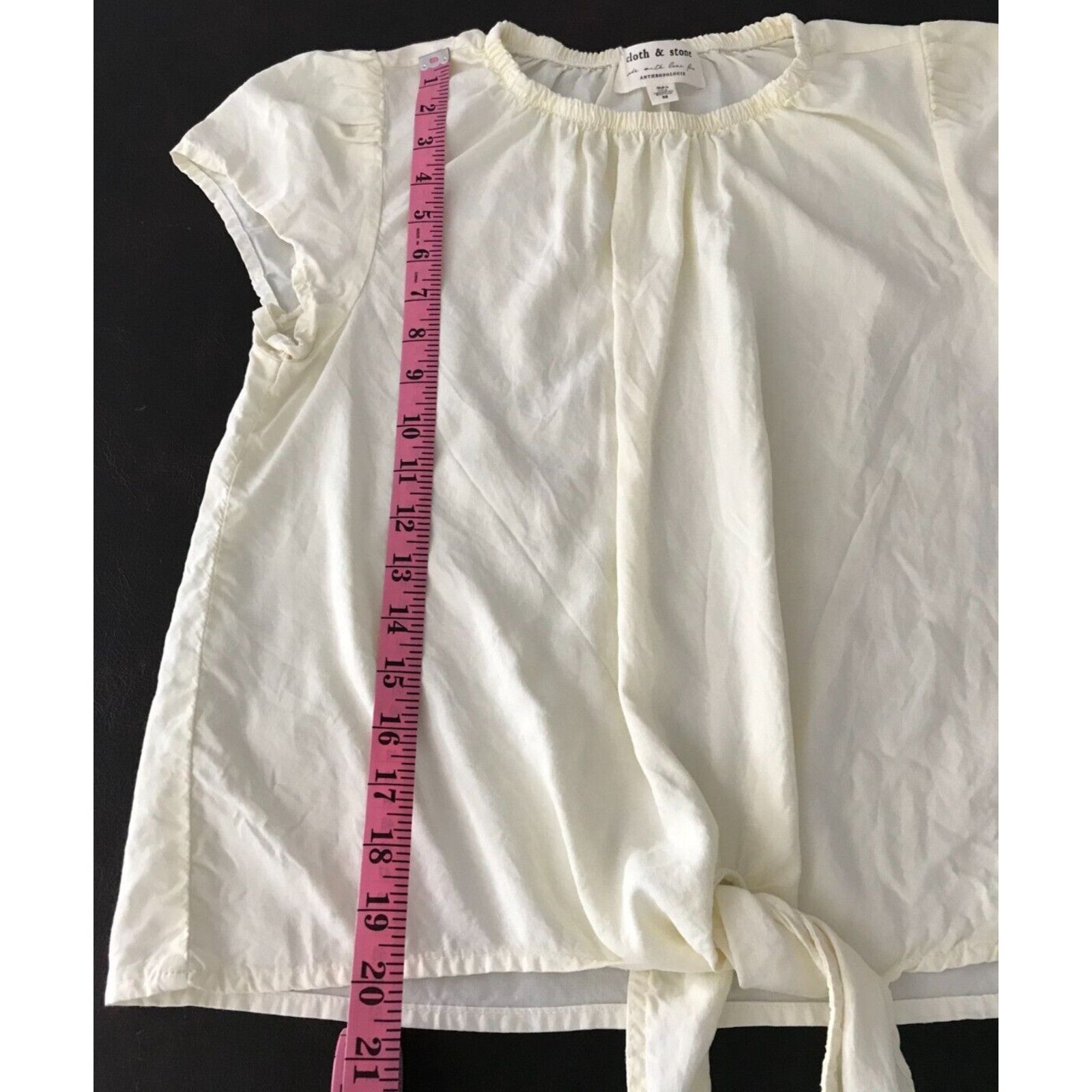 Anthropologie Cloth & Stone for Anthropologie S/S Yellow Tie Front Blouse Size M / US 6-8 / IT 42-44 - 5 Thumbnail