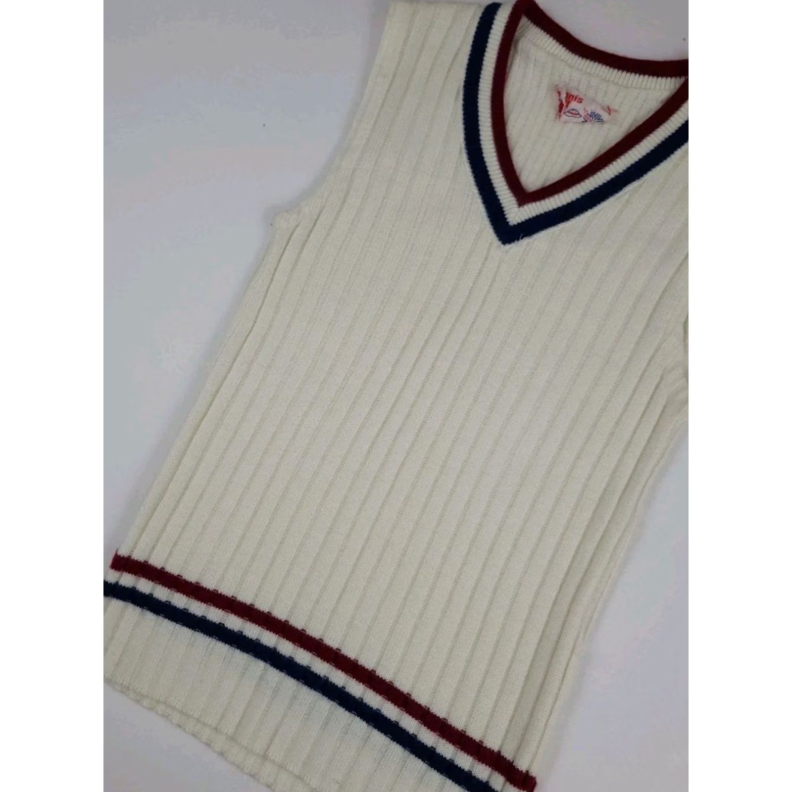 Vintage Vintage Robert Bruce Sweater Vest 70s USA Vtg 1970s Knit Tennis Sport Stuff READ Size S / US 4 / IT 40 - 2 Thumbnail