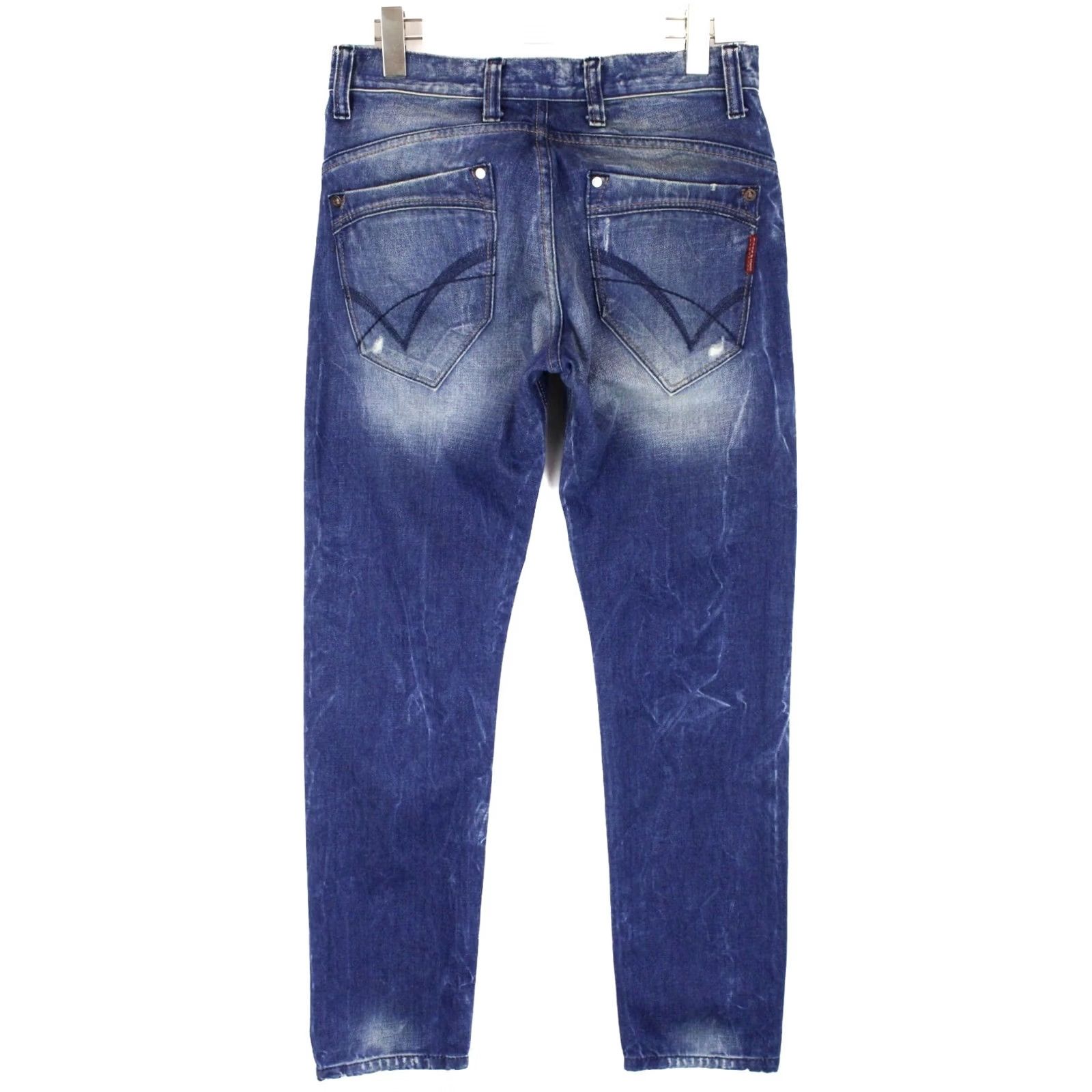 Denime Cipo & Baxx Jeans Mens Blue Regular Ripped Whiskers W29 L32 Size US 29 - 2 Thumbnail