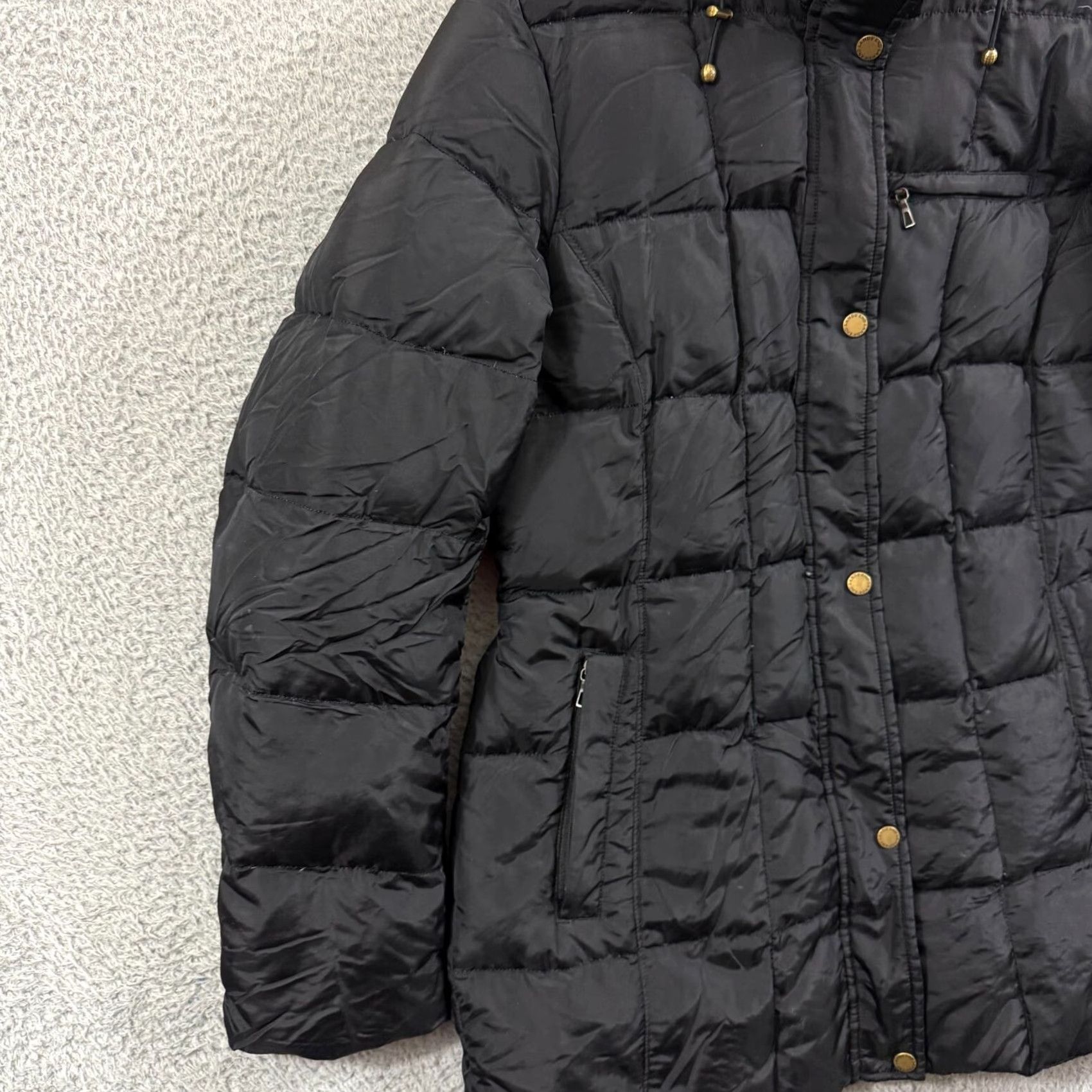 Lands' End Lands End Jacket Womens M 10-12 Black Hooded Puffer Parka Down Quilted Weathergear Zip Pockets Size M / US 6-8 / IT 42-44 - 5 Thumbnail