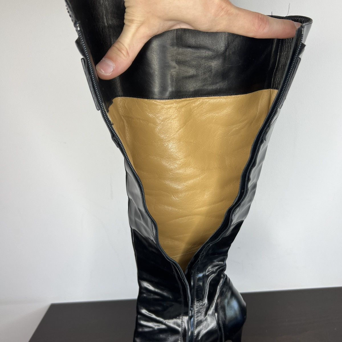 Vintage Gianmarco Lorenzi boots High Black Leather Y2K Coquette Size US 7 / IT 37 - 11 Thumbnail
