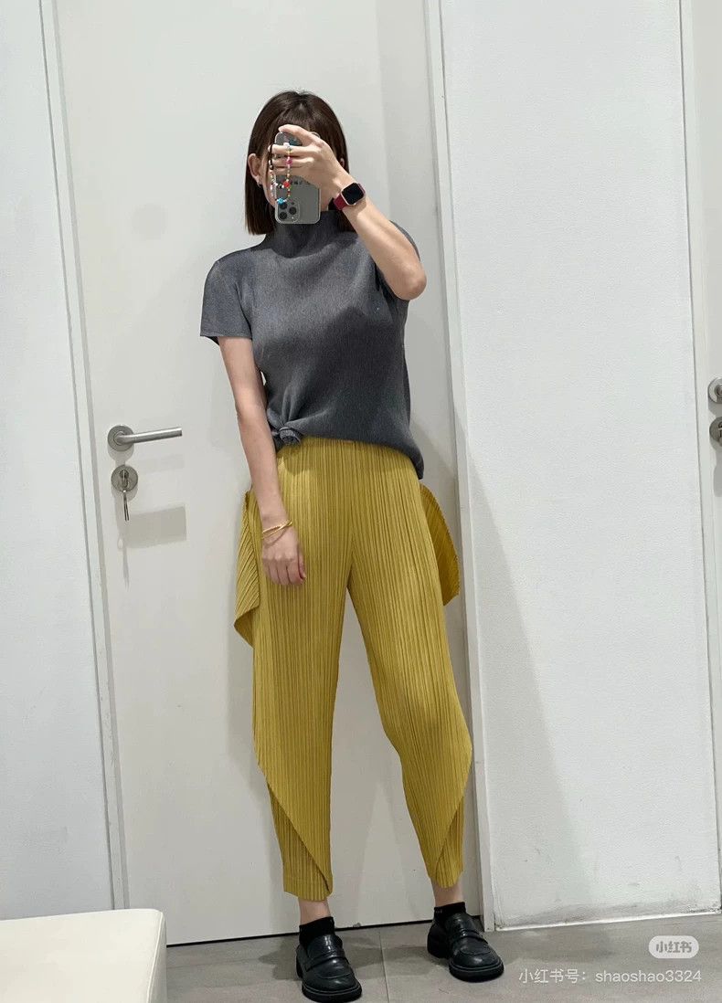 Other Issey Miyake/三宅一生 size:3 Yellow pleated pants Size 42" / US 20 - 8 Thumbnail