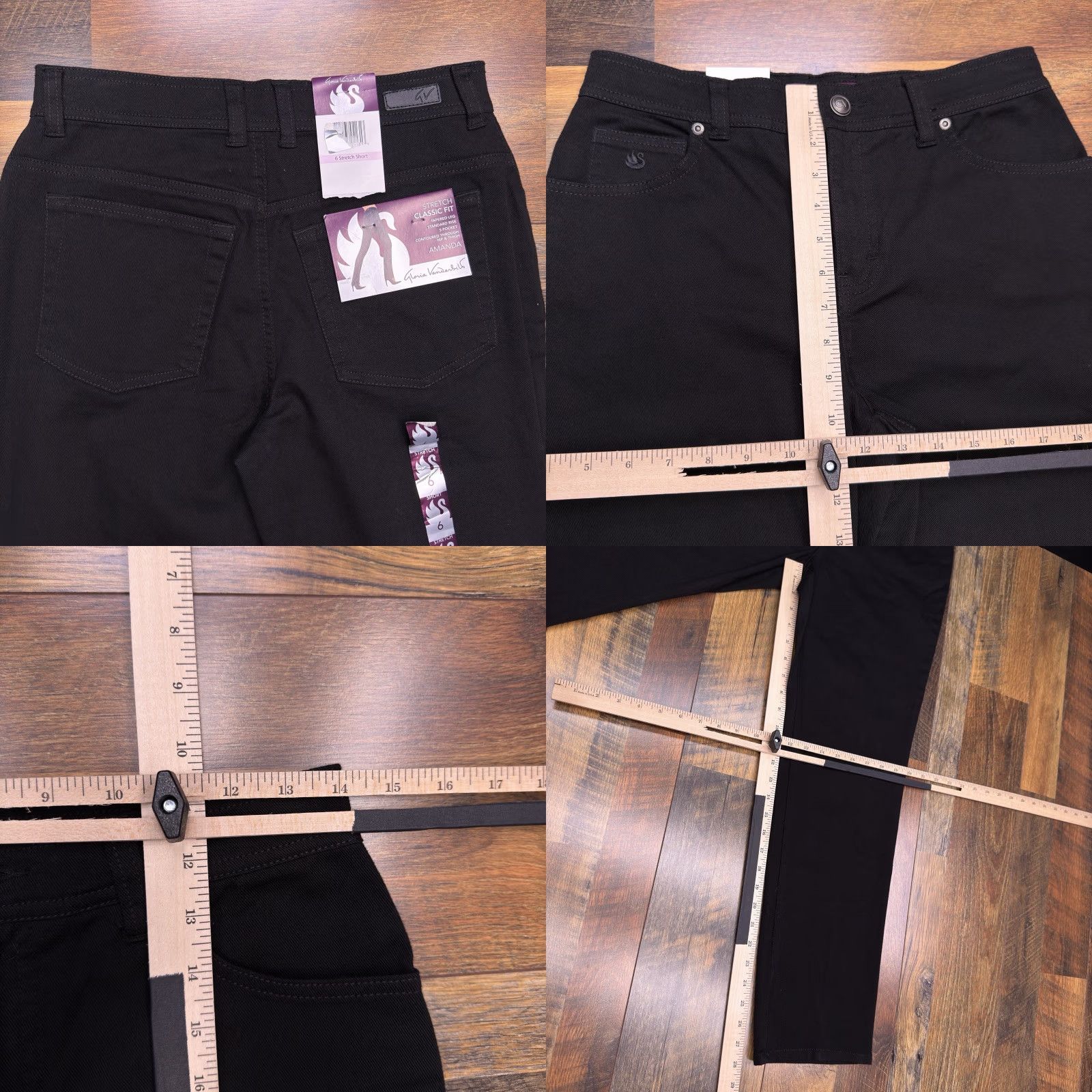 Gloria Vanderbilt Gloria Vanderbilt Amanda Jeans 6 Black Tapered Leg Regular Fit Women's Jeans Short 28in Inseam Classic Style New Size 28" / US 6 / IT 42 - 8 Thumbnail