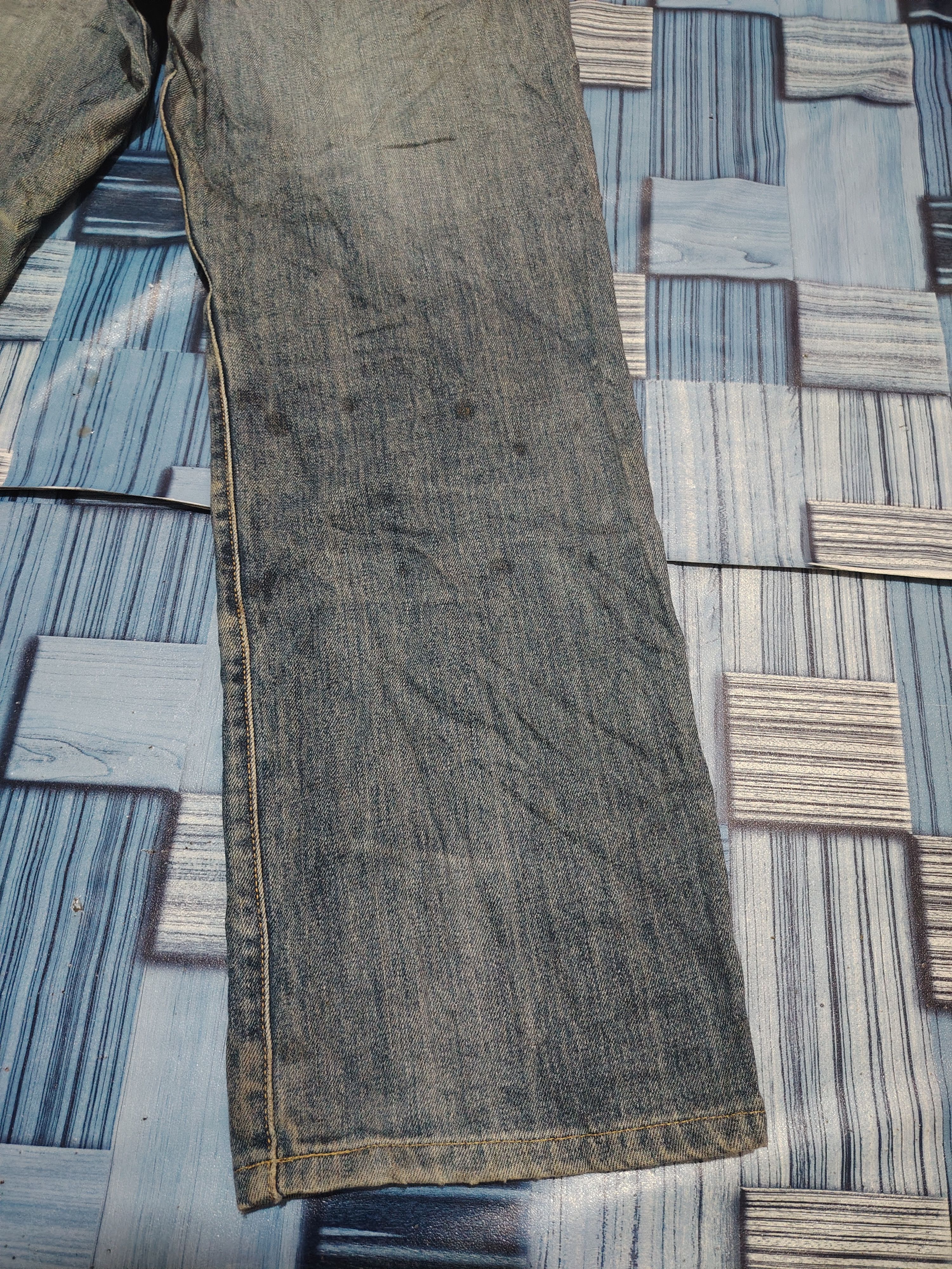 Big John Japanese Big John Distressed Jeans Baggy Style Size US 33 - 17 Thumbnail
