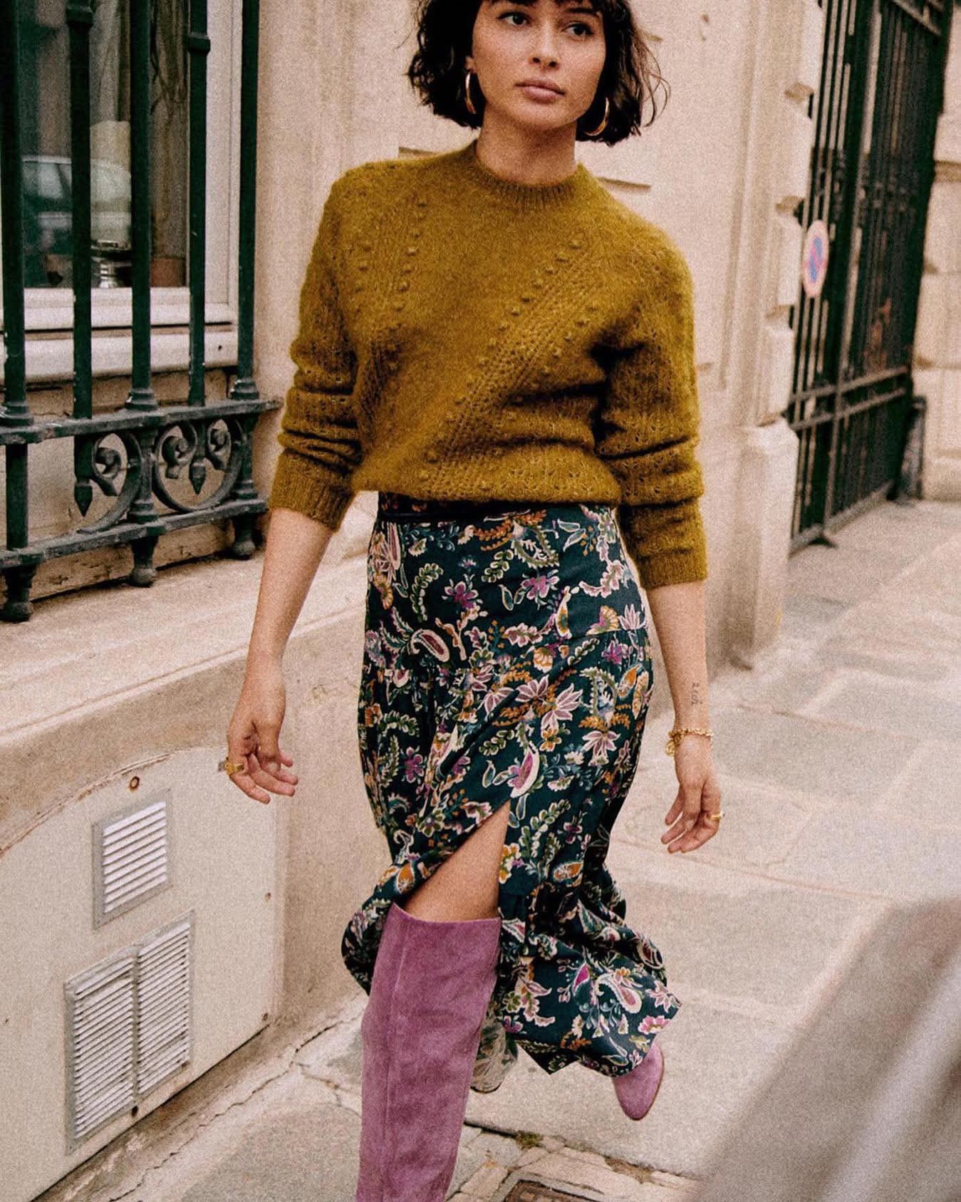 Sezane Sezane Tammie Flowers Print Long Skirt EU 40 Size 28" / US 6 / IT 42 - 3 Thumbnail
