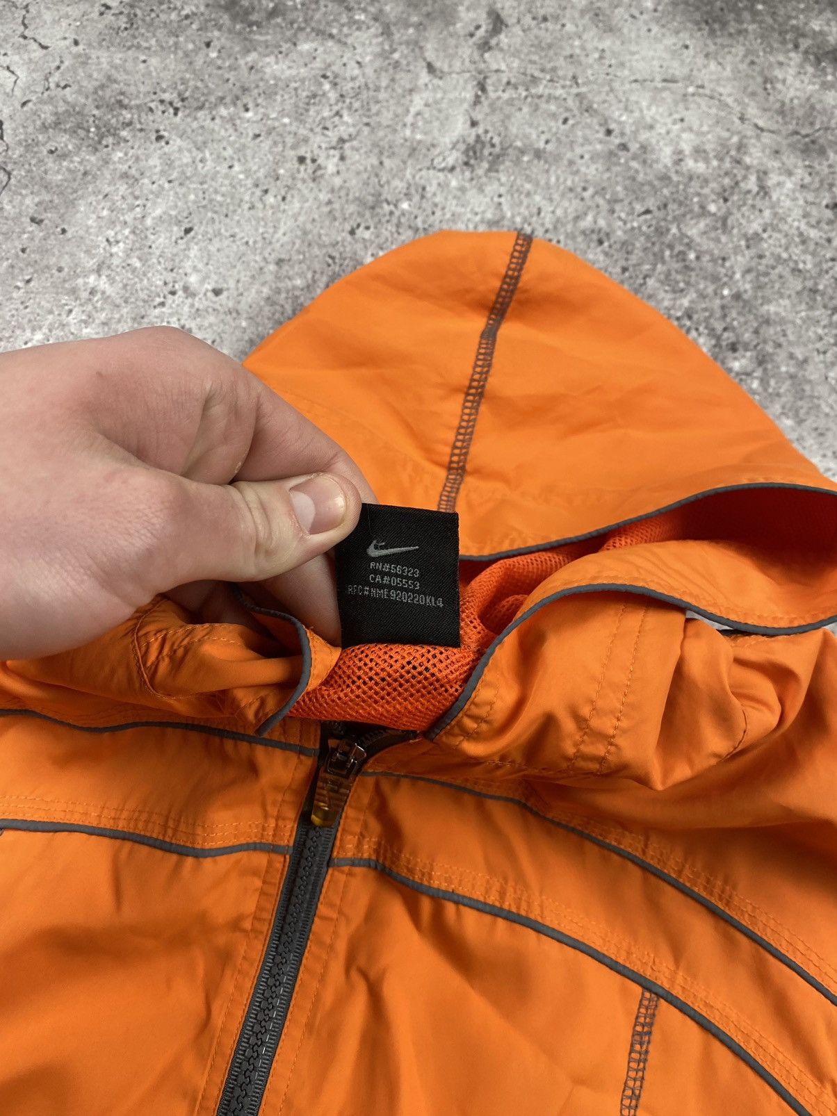 Nike × Vintage Crazy Vintage 90s Nike Windbreaker Rain Zip Up Jacket Orange Size US M / EU 48-50 / 2 - 6 Thumbnail