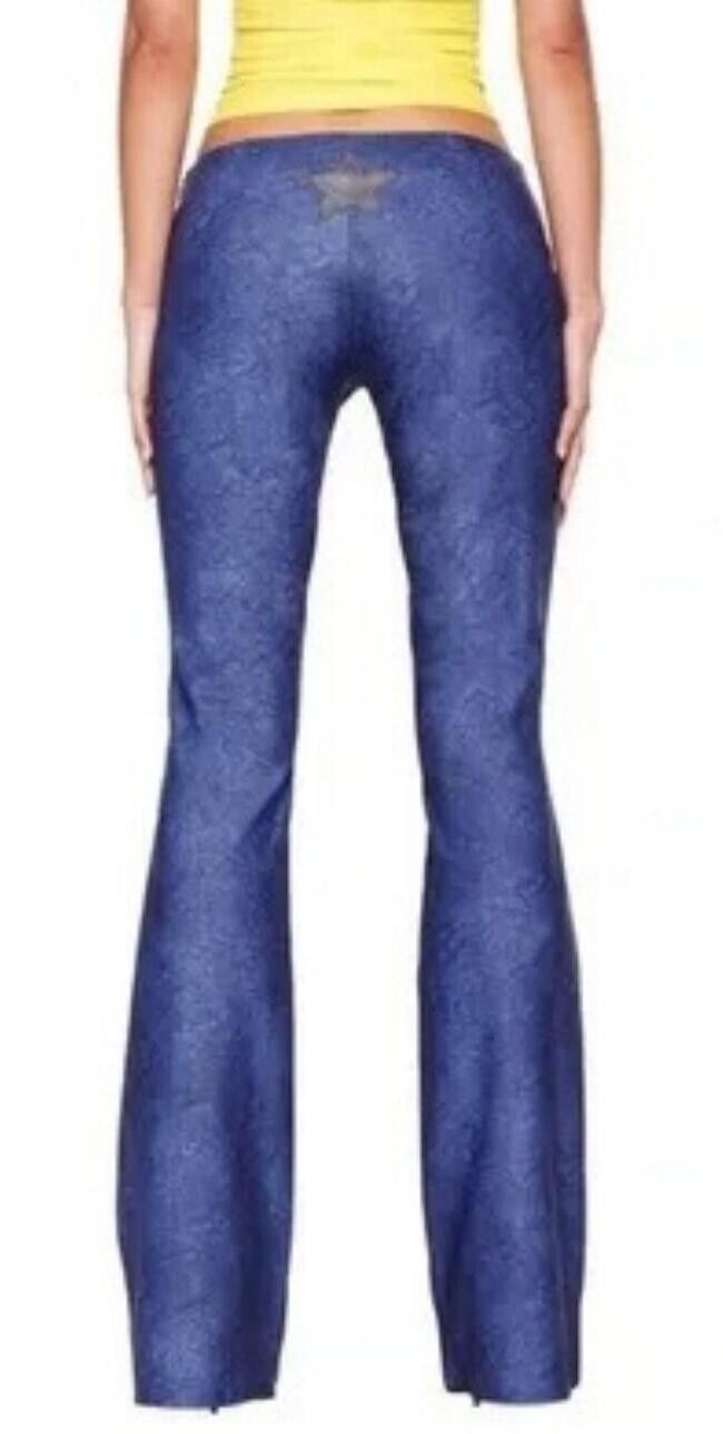 I.AM.GIA L.AM.GIA Washed Faux Vegan Leather Stretch Flared Leg Pants Size 31" - 3 Thumbnail