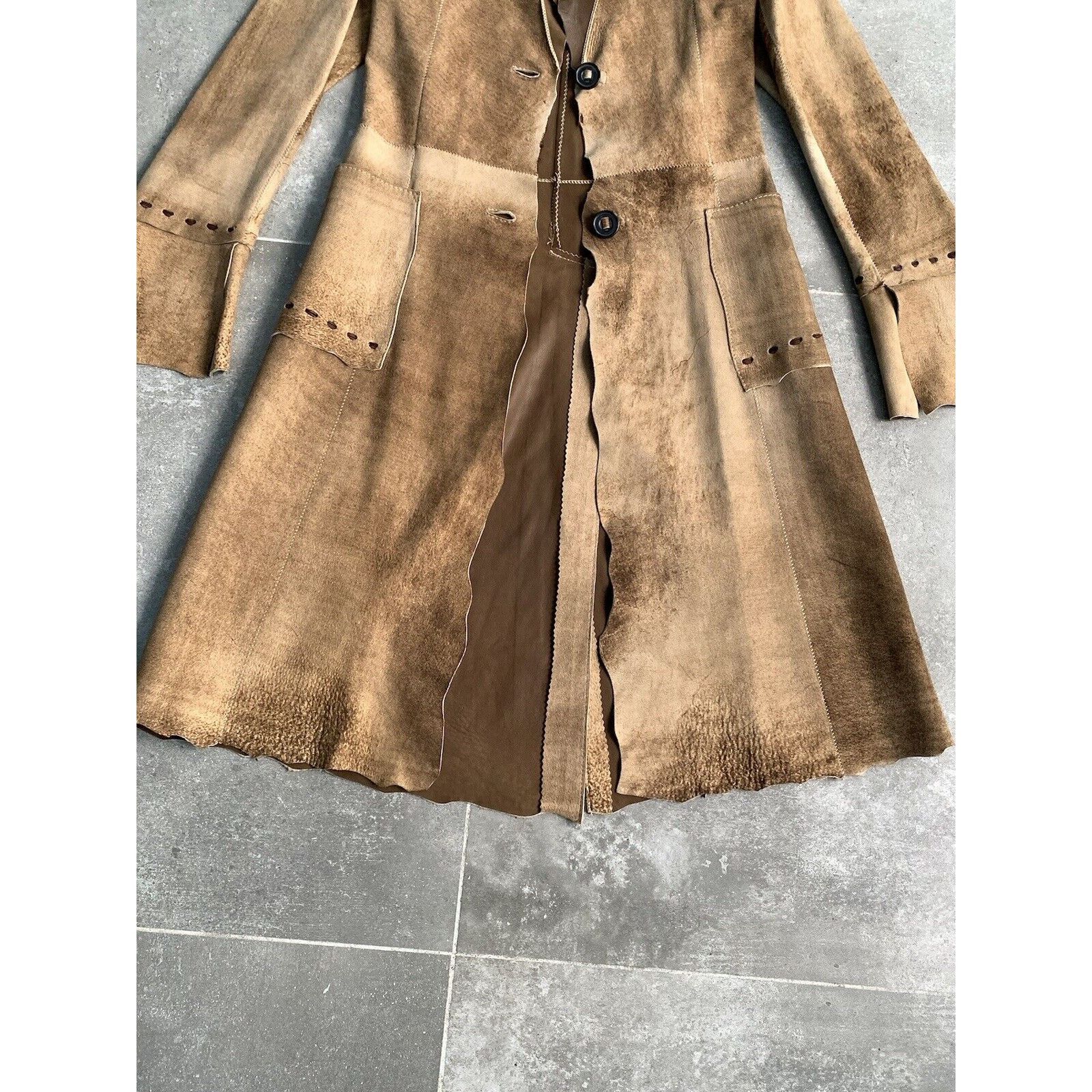 Other × Vintage SYLVIE SCHIMMEL Lamb Leather Trench Coat Jacket EU 36 US 4 Size S / US 4 / IT 40 - 15 Thumbnail