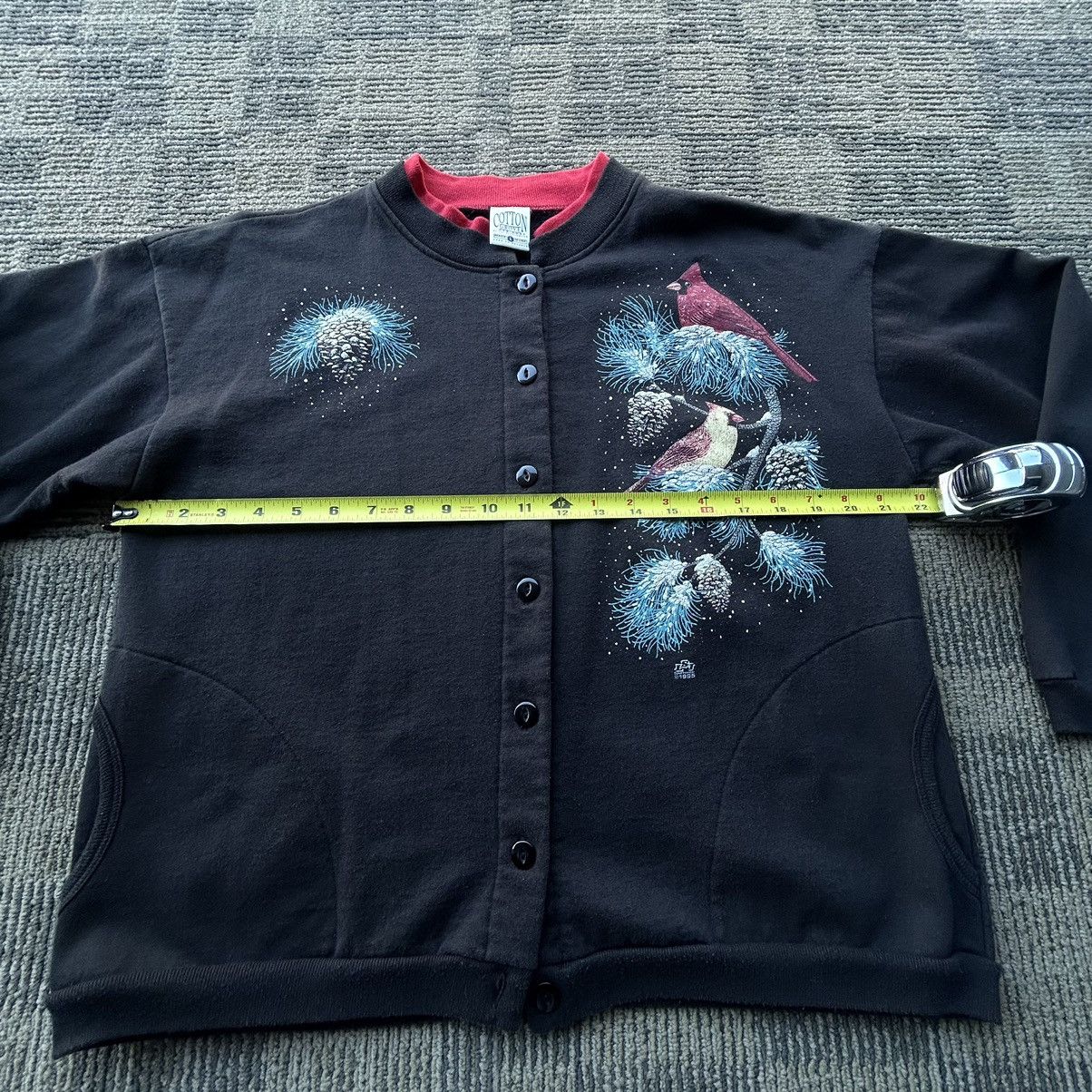 Vintage Vtg 1995 Nature Birds Black/Red Grandma Cardigan Sweater Size US L / EU 52-54 / 3 - 6 Thumbnail