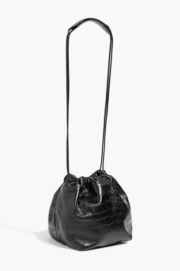 Jil Sander o1loc1c0426 Size:OS/Croc-Effect Leather Bucket Bag in Black Size ONE SIZE - 2 Thumbnail