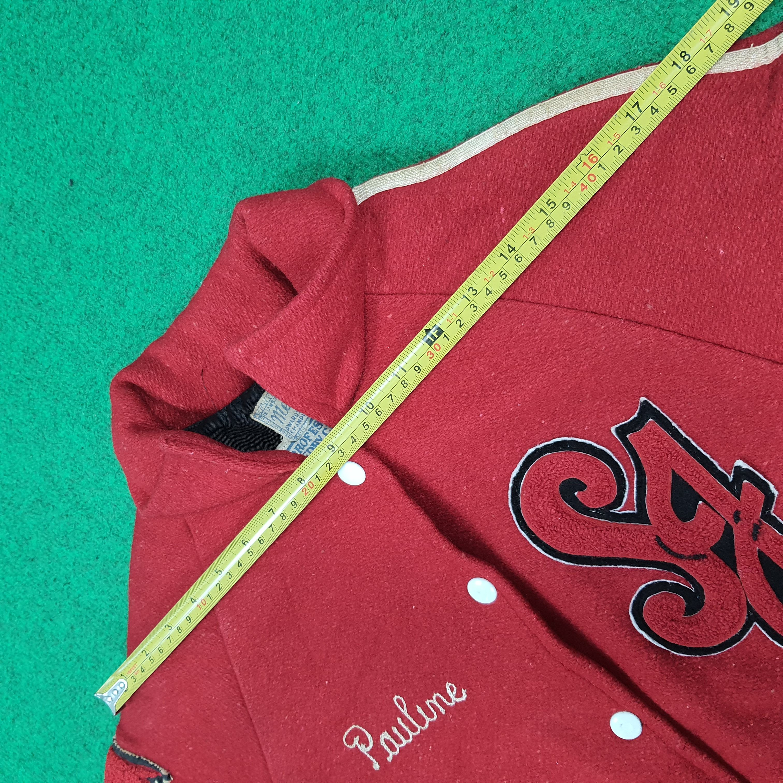 Vintage Vintage 70s Melville Letterman Jacket Red Wool Jacket C304N8 Size US S / EU 44-46 / 1 - 10 Thumbnail