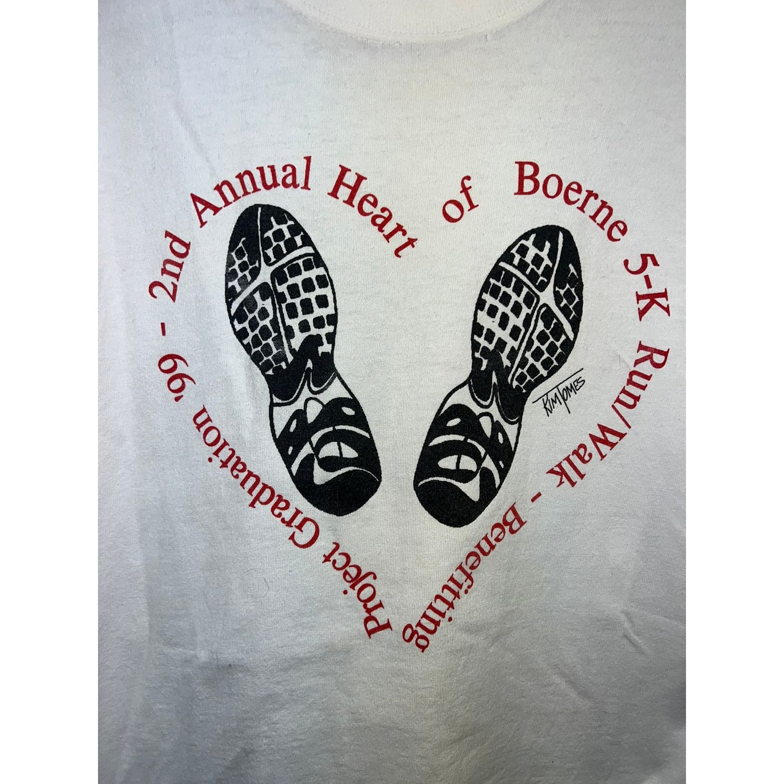 Anvil Vintage 5K Run Long Sleeve Shirt Heart Of Boerne Tee 90s XL Size US XL / EU 56 / 4 - 2 Thumbnail