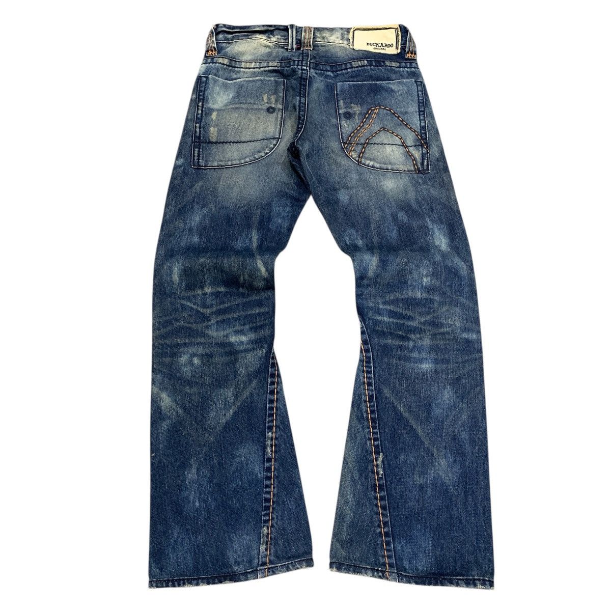 If Six Was Nine 2000’s Buckaro Distressed Flared Bootcut Jeans Pants Size US 30 / EU 46 - 11 Thumbnail