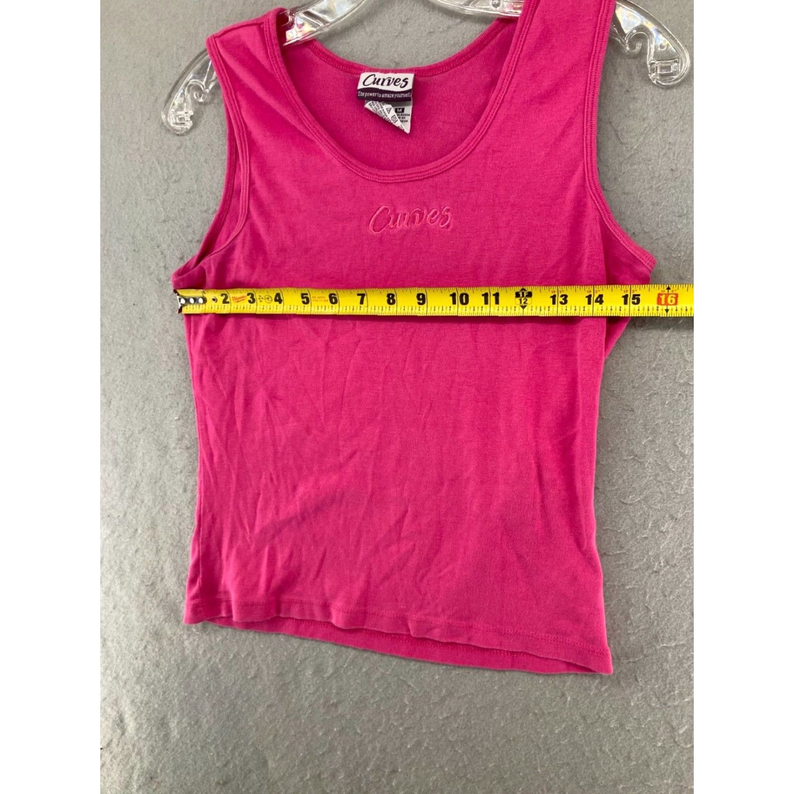 Pinko VINTAGE Curves Tank Women M Pink Slim 100% Cotton Sleeveless Scoop Neck Pullover Athletic Activewear Short? Size M / US 6-8 / IT 42-44 - 2 Thumbnail