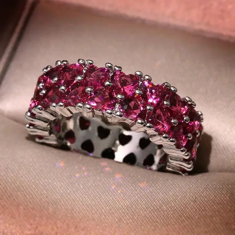 Jewelry Handmade Pink Heart shaped Ring Size ONE SIZE - 4 Thumbnail