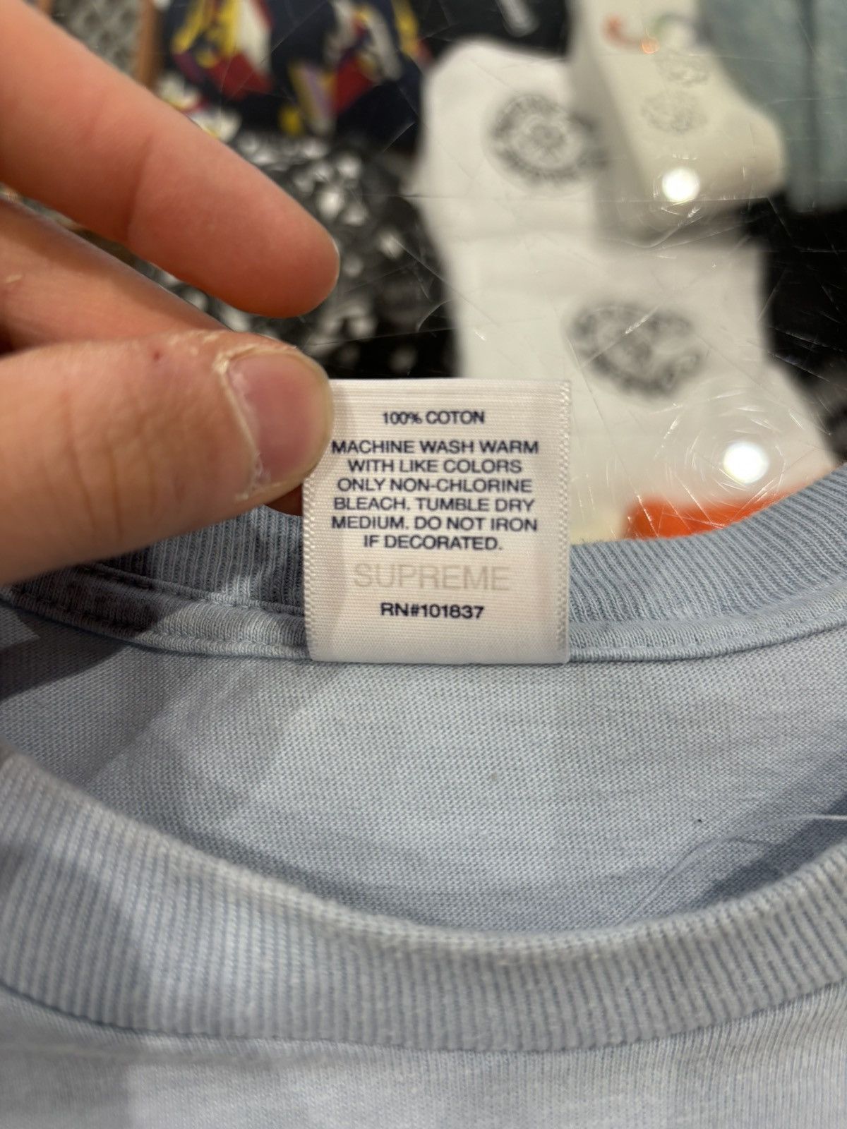 Supreme Supreme Middle Finger to the World Tee Light Blue Size US XL / EU 56 / 4 - 7 Thumbnail