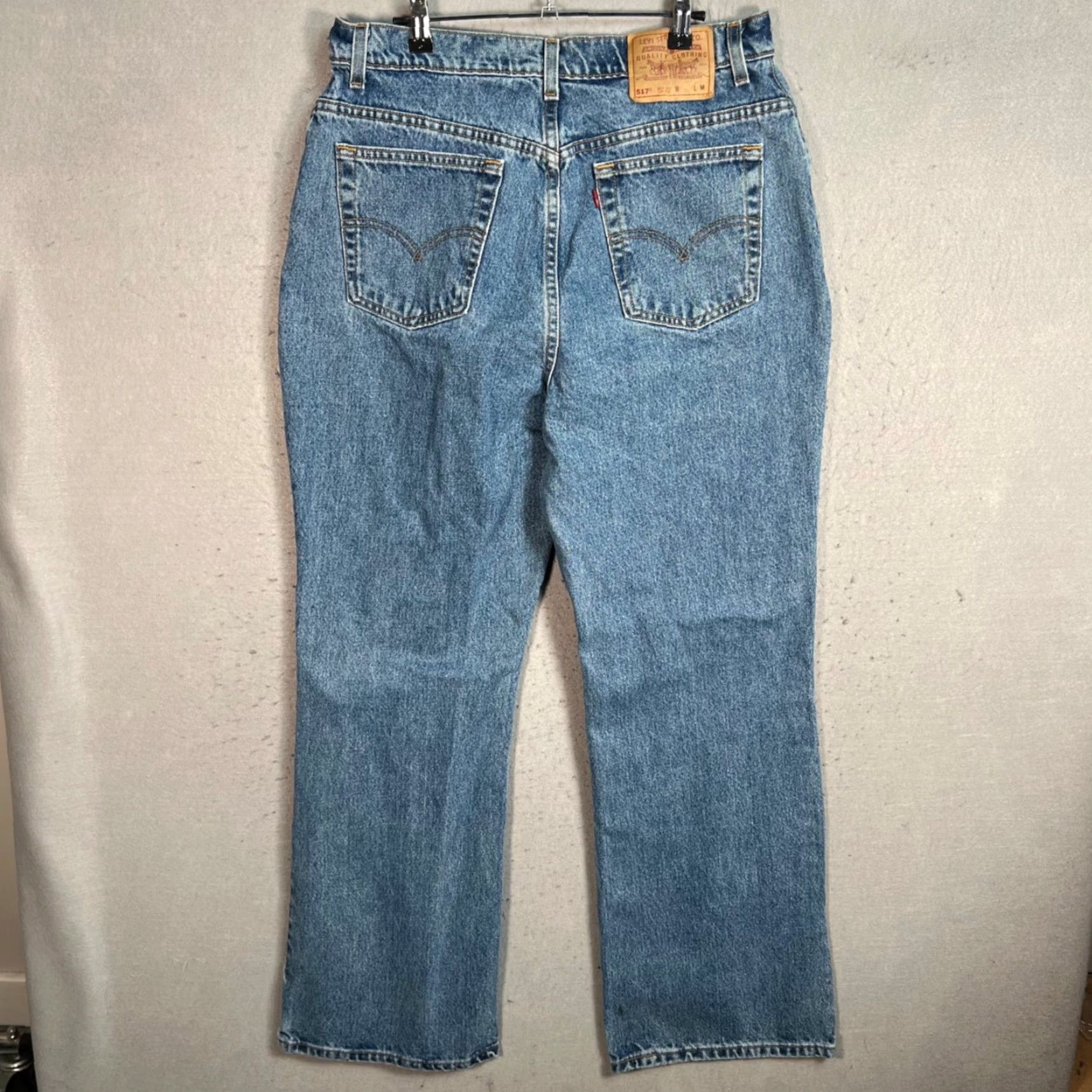 Levi's Levi's 517 Boot Cut Low Rise Jeans Medium Wash Blue Denim Womens 16W Size 38" / US 16 / IT 52 - 2 Thumbnail