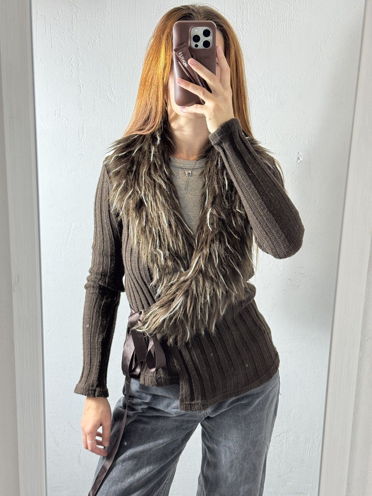Other VINTAGE MOHAIR AVANT GARDE FLUFFY COLLAR CARDIGAN Size S / US 4 / IT 40 - 1 Thumbnail