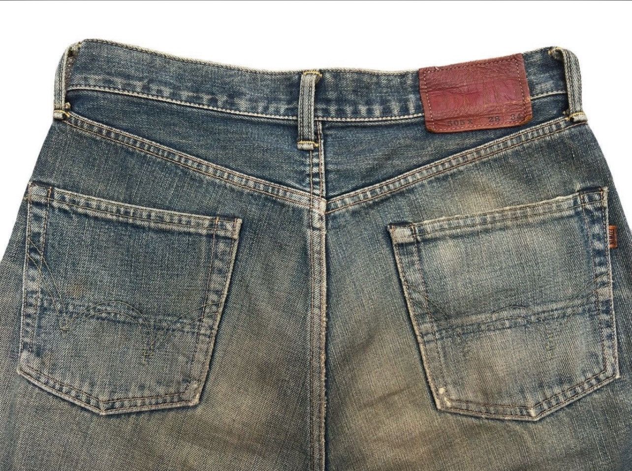 Edwin Edwin 505x Selvedge Distressed Mudwash Wide Jeans 31x30 Size US 31 - 9 Thumbnail
