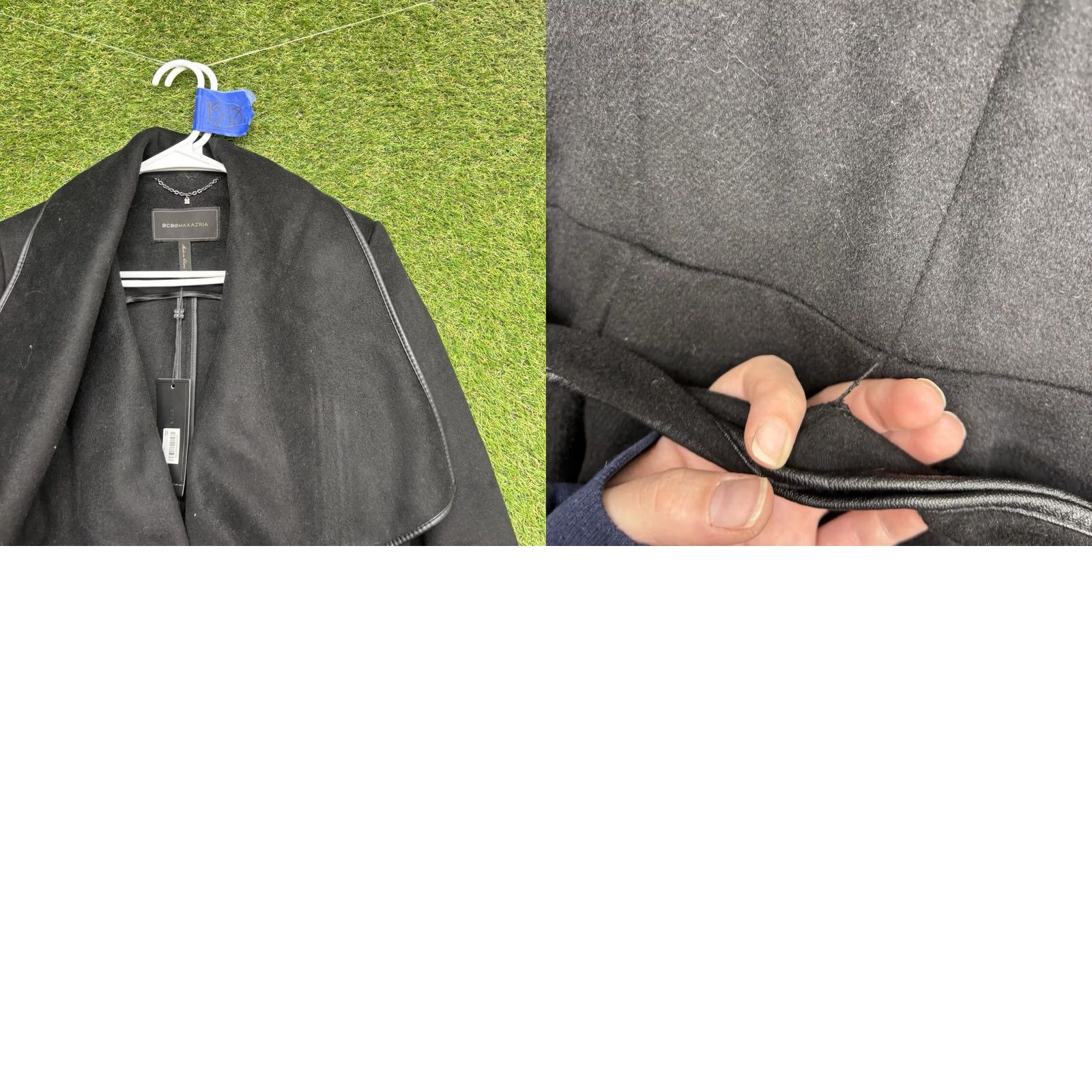DKNY DKNY Wool Coat Belted Classic Cameron Middleton Money NWT Womens Small Black Overcoat Long Sleeve Coat Fiber Knit Size S / US 4 / IT 40 - 9 Thumbnail
