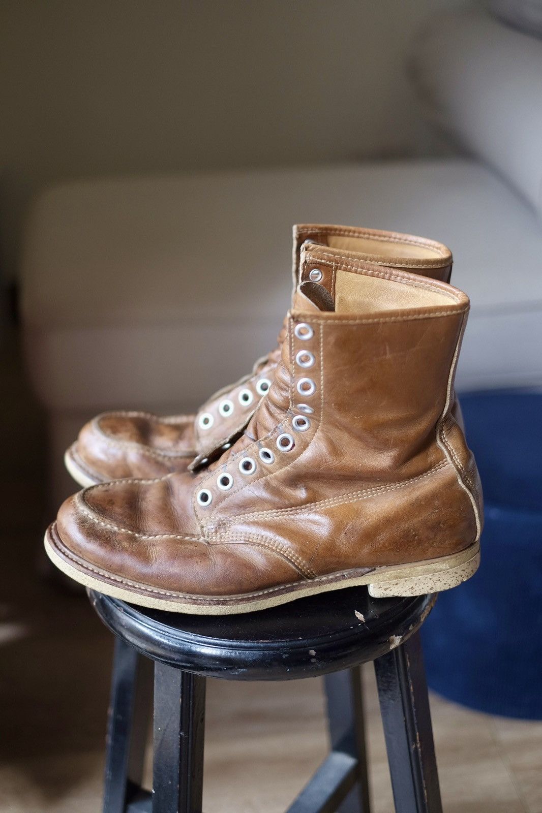 Vintage Vintage Unknown 1960s Moc Toe Boots 10D Size US 10 / EU 43 - 1 Thumbnail