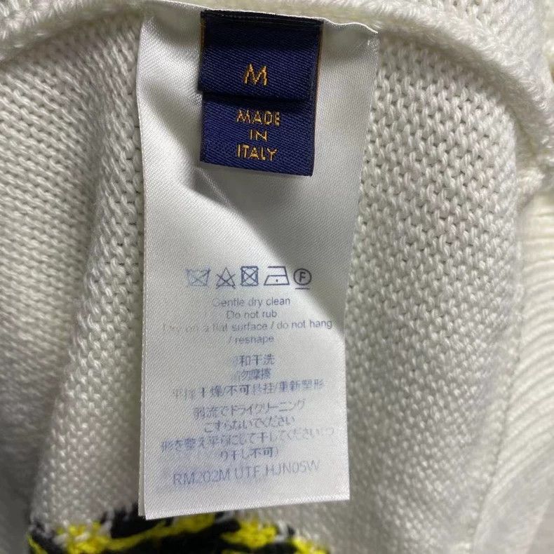 Louis Vuitton Louis Vuitton White wool floral printed logo sweater 2502- Size US M / EU 48-50 / 2 - 5 Thumbnail
