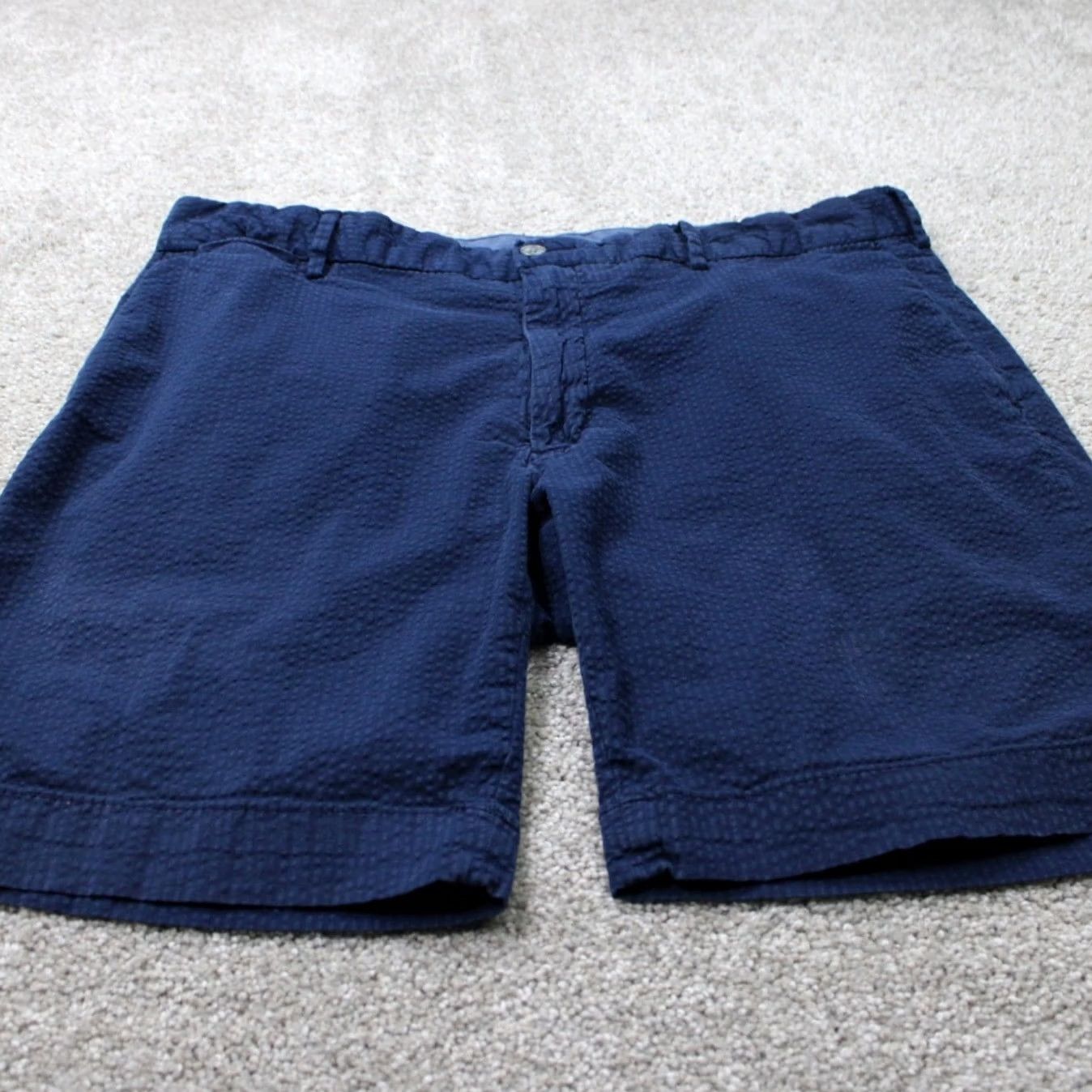 Polo Ralph Lauren Polo Ralph Lauren Chino Shorts Mens 35 Blue Seersucker Stretch Straight Fit Size US S / EU 44-46 / 1 - 2 Thumbnail