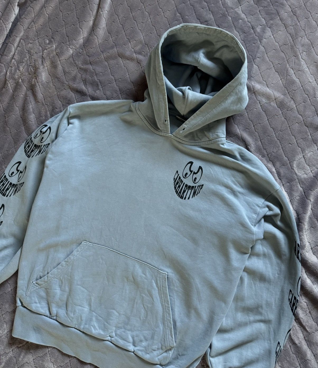 Carhartt × Carhartt Wip × Vintage Vintage Carhartt Wip Hooded Grin Sweat Hoodie Size US S / EU 44-46 / 1 - 7 Thumbnail