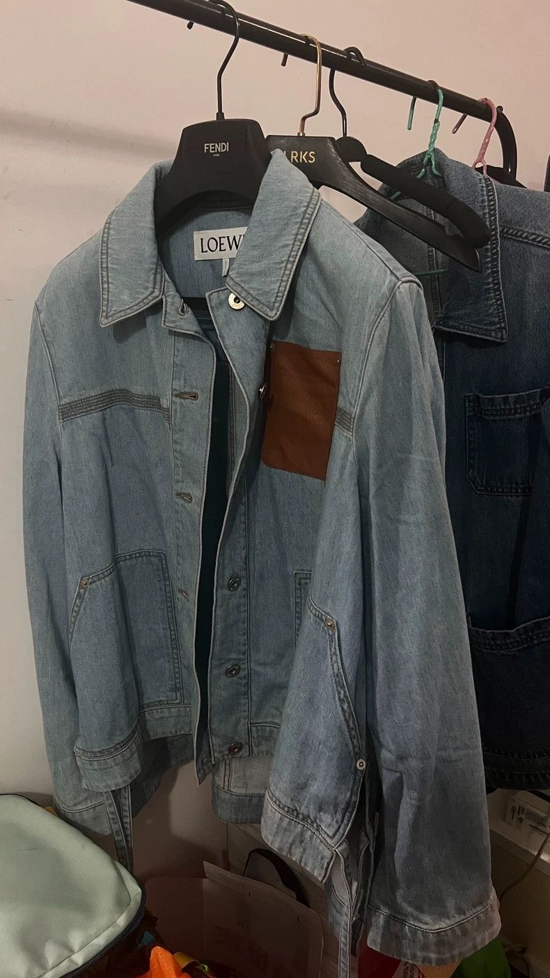 Loewe LOEWE Color matching leather logo denim jacket Size M / US 6-8 / IT 42-44 - 1 Thumbnail