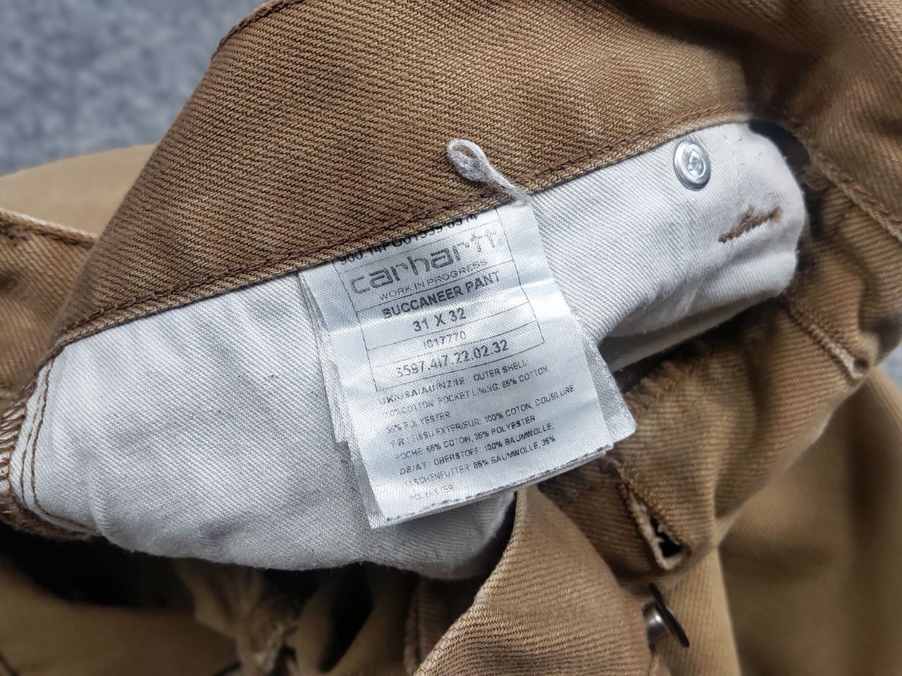 Carhartt Vintage Carhartt buccaneer Pants Brown Faded Denim USA Size US 31 - 11 Thumbnail