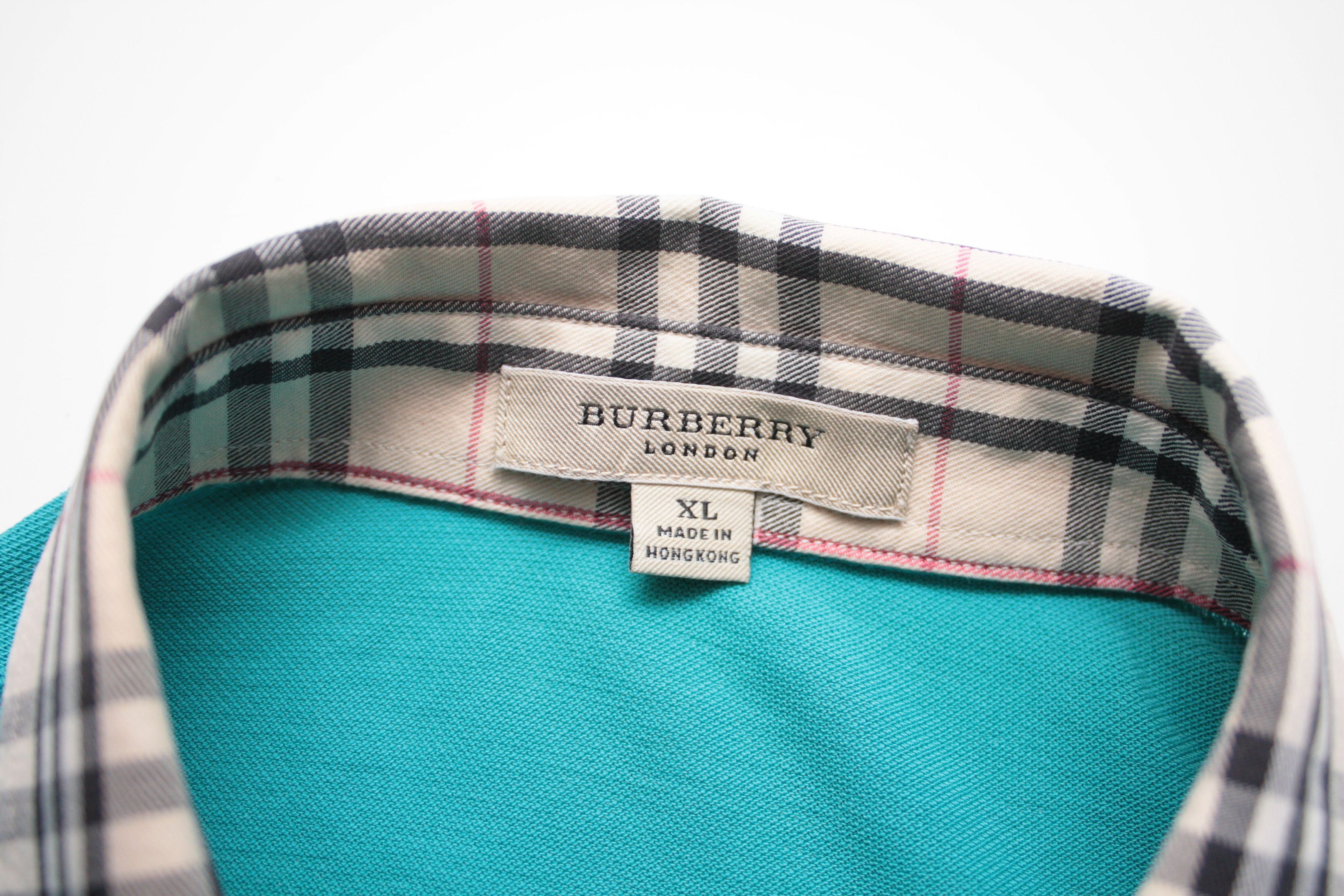 Burberry Burberry Nova Check Turquoise Blue L/S Women's Polo Size XL / US 12-14 / IT 48-50 - 6 Thumbnail