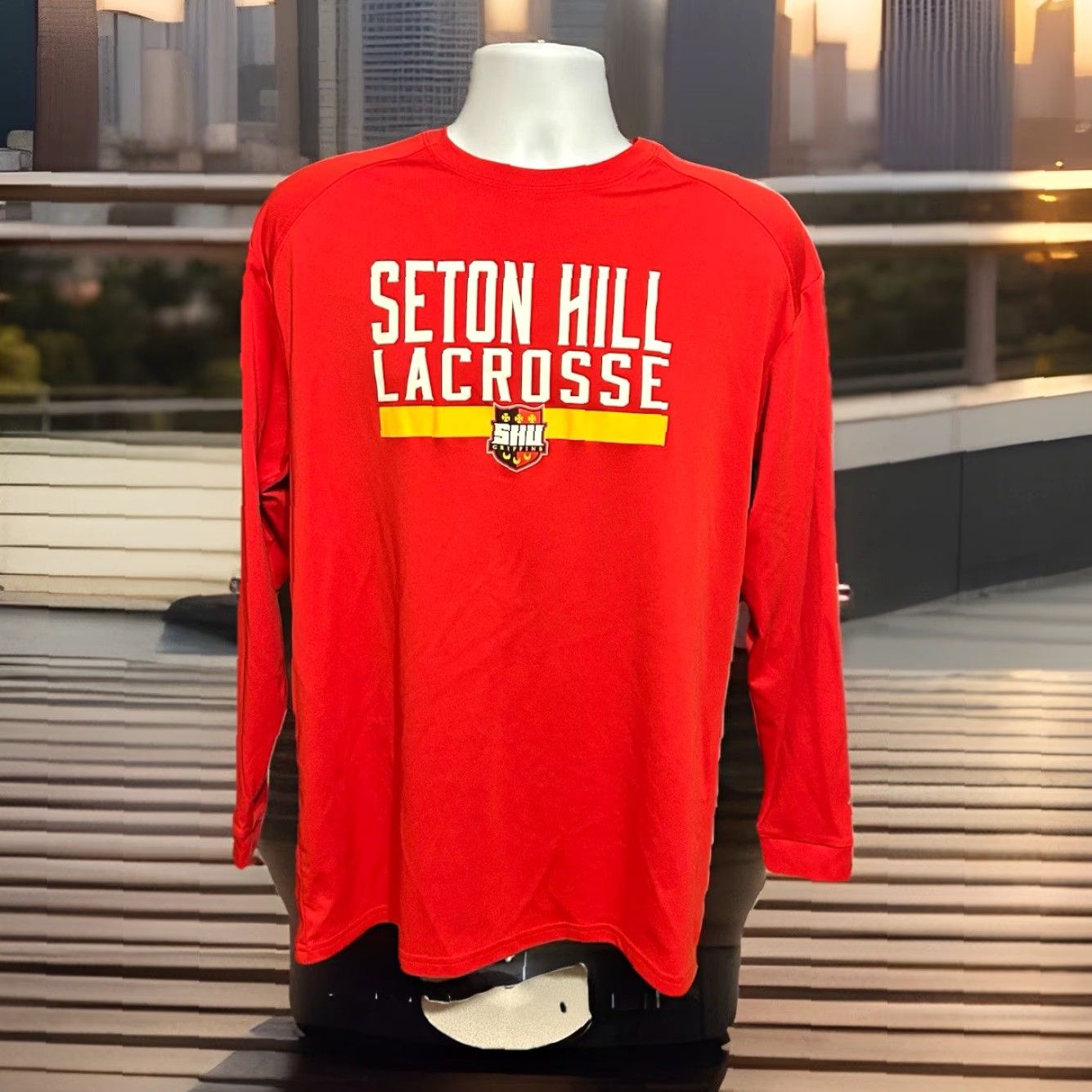 CB Sports Seton Hill Lacrosse Long Sleeve Shirt Men Large Red Front Graphic BSN Sports Crew Neck Pullover Size US L / EU 52-54 / 3 - 5 Thumbnail