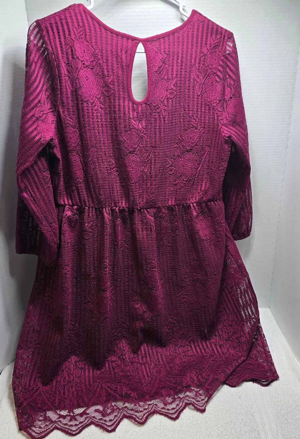 Maurice Lacroix Women's Maurices Magenta Lace Long Sleeve Dress S Size S / US 4 / IT 40 - 5 Thumbnail