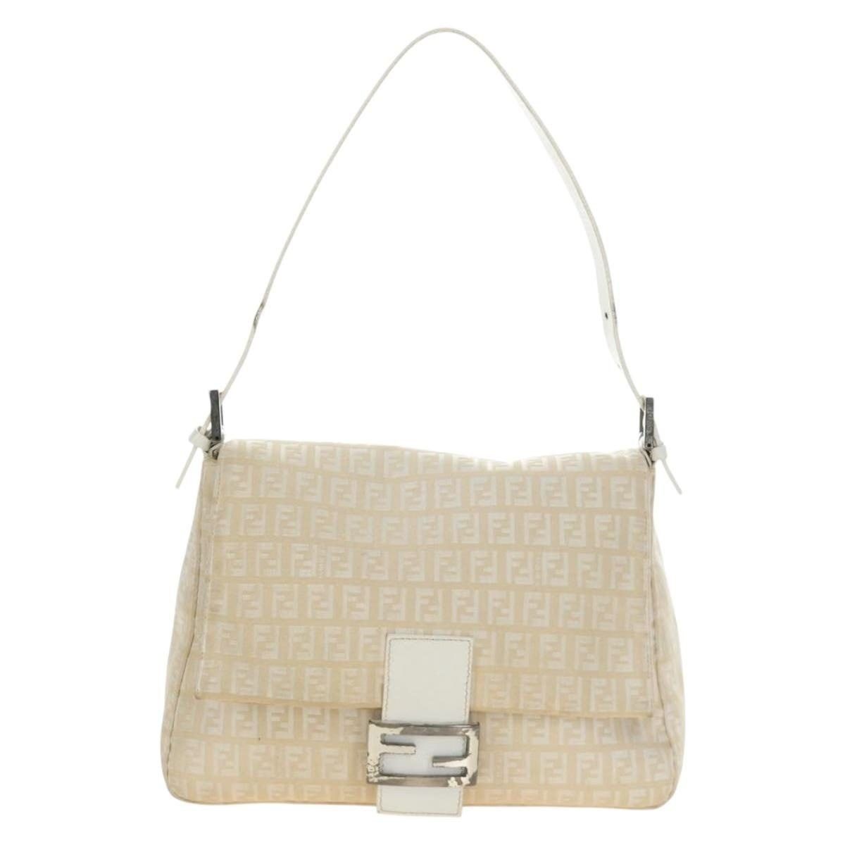 Fendi Fendi Zucchino Mamma Baguette Shoulder Bag White Size ONE SIZE - 1 Thumbnail