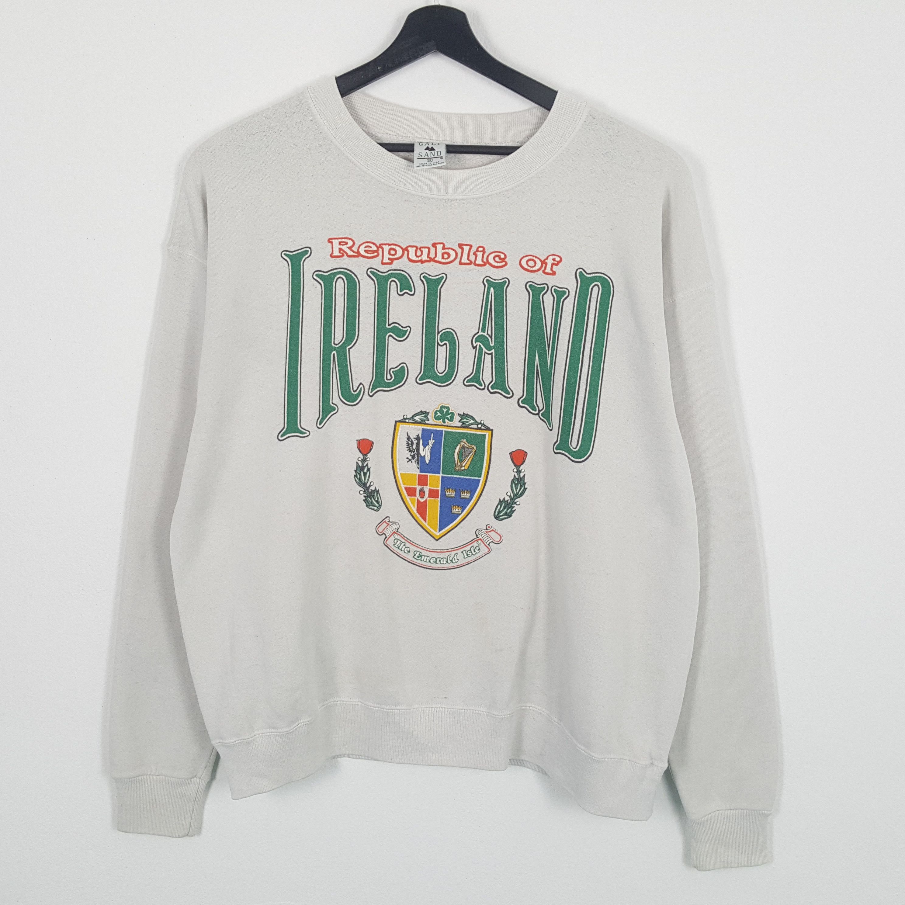 image of Republic Of Ireland Big Design Vintage Sweatshirt in Grey, Men's (Size XL)