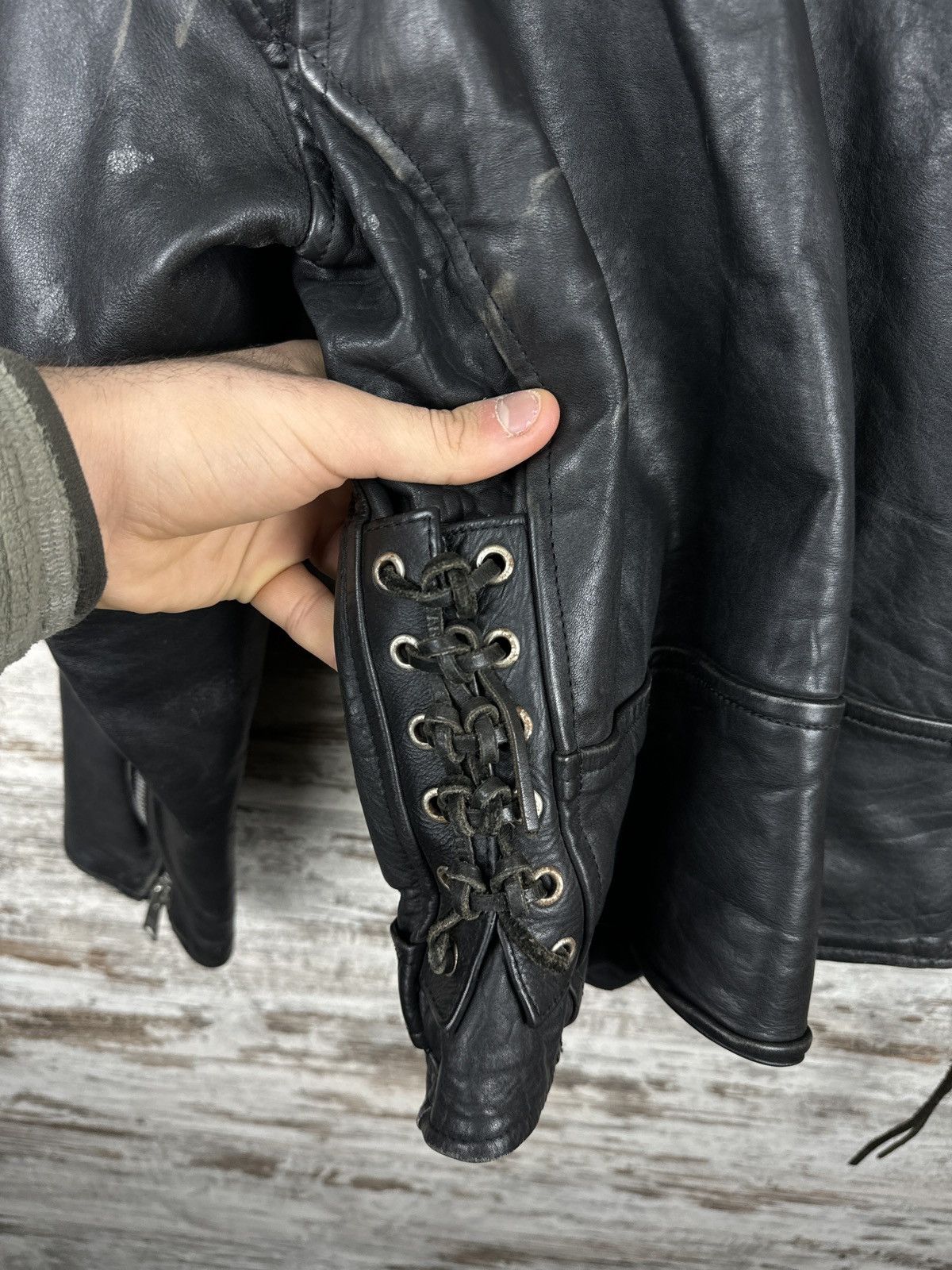 Leather Mens Vintage Leather jacket bombers biker 90s rare y2k Size US S / EU 44-46 / 1 - 18 Thumbnail
