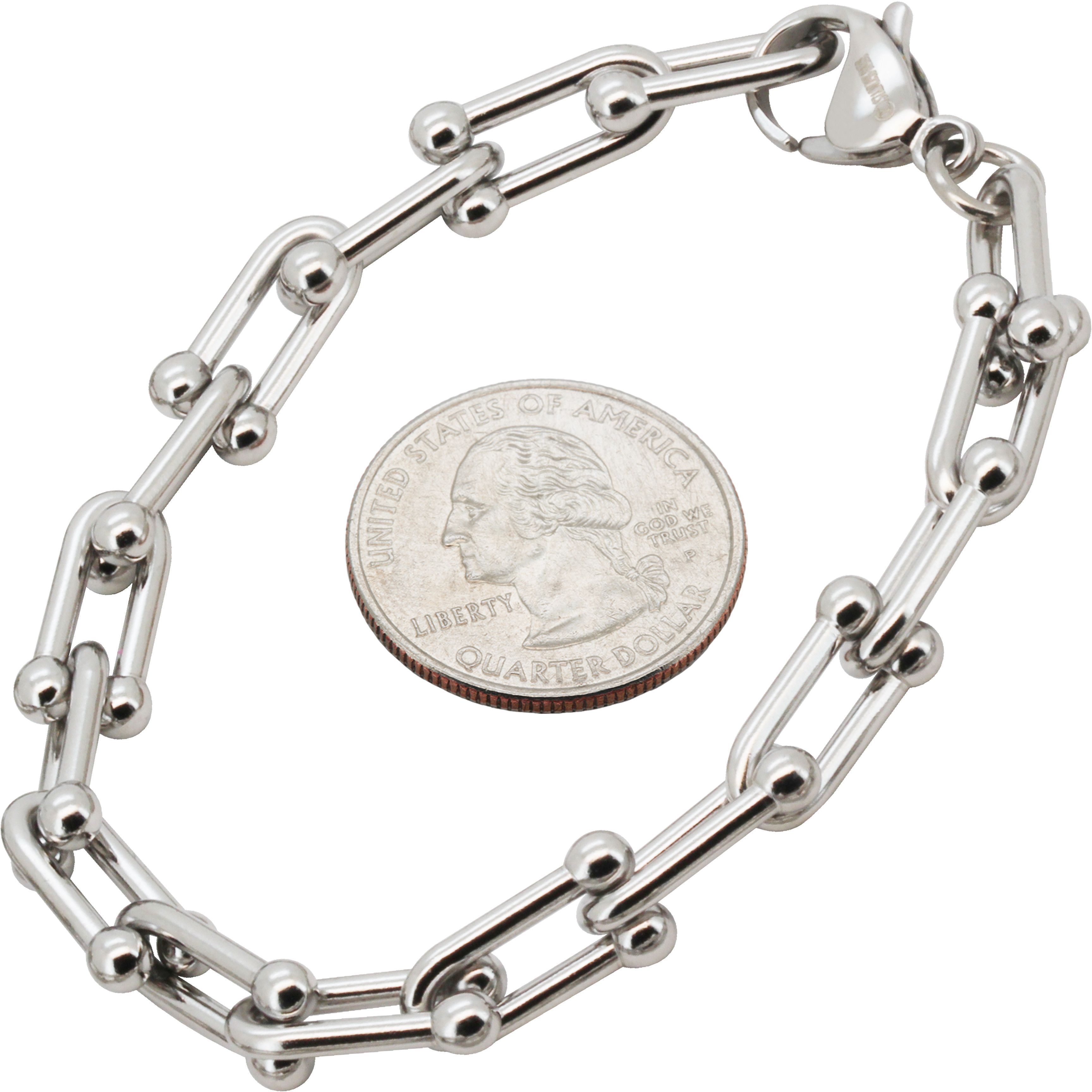Other 316L Stainless Steel 8mm Graduated Link Bracelet 7.5" Size ONE SIZE - 1 Preview