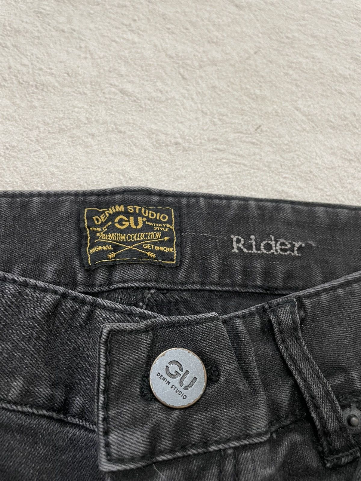 Japanese Brand 00s Kapital Black Moto Cargo Jeans Slim Straight Biker Denim Size US 30 / EU 46 - 6 Thumbnail
