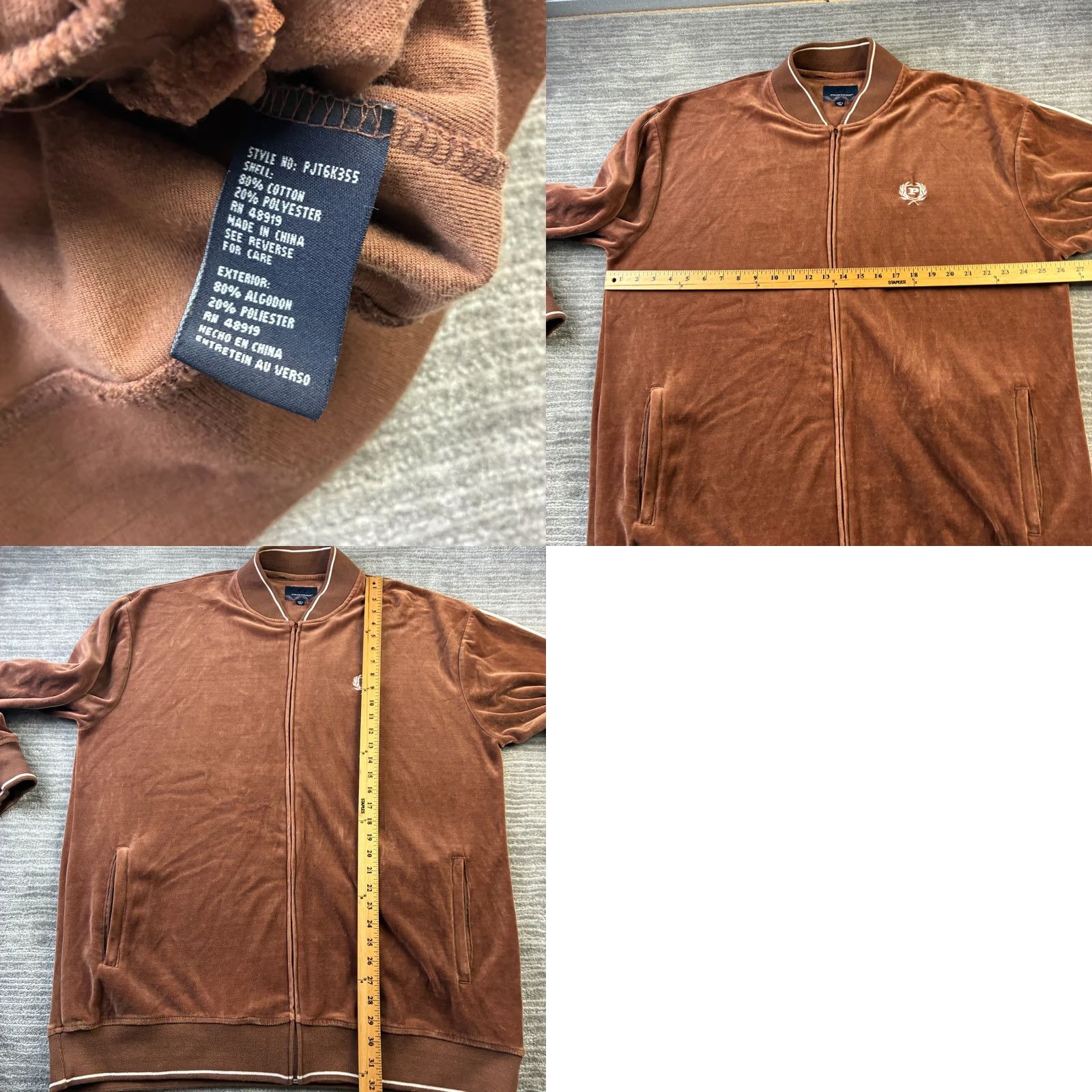 Phat Farm VINTAGE Phat Farm Jacket Mens 2XL Brown Velour Full Zip Bomber Y2K Baggy Jacket Size US XXL / EU 58 / 5 - 8 Thumbnail