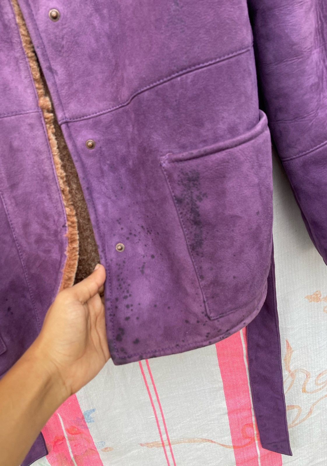 Salvatore Ferragamo 🔥RARE🔥 Salvatore Ferragamo Italy Sherling Leather Jacket Size US S / EU 44-46 / 1 - 23 Thumbnail