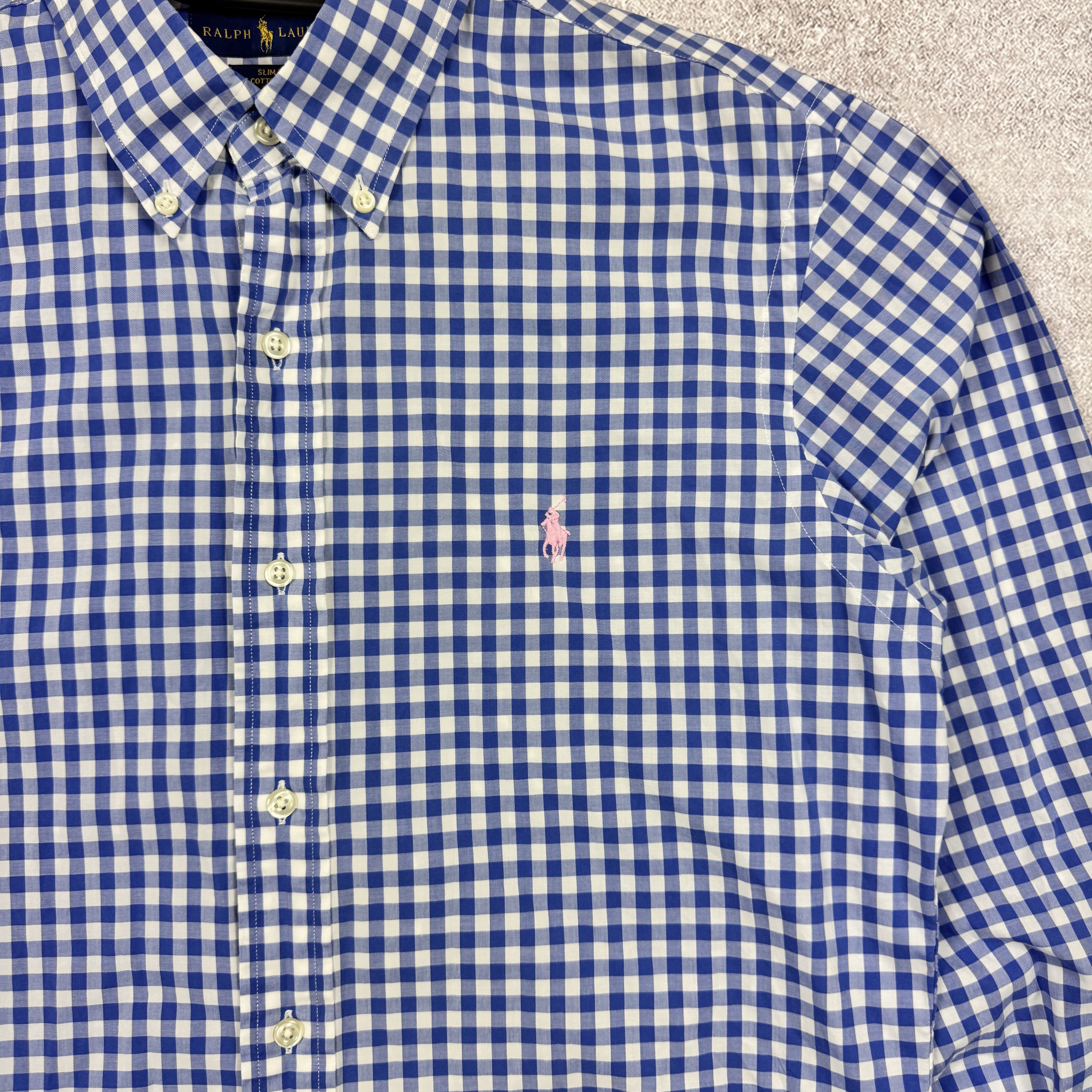 Polo Ralph Lauren Polo Ralph Lauren Slim Fit Cotton Stretch Blue Shirt Size M Size US M / EU 48-50 / 2 - 4 Thumbnail