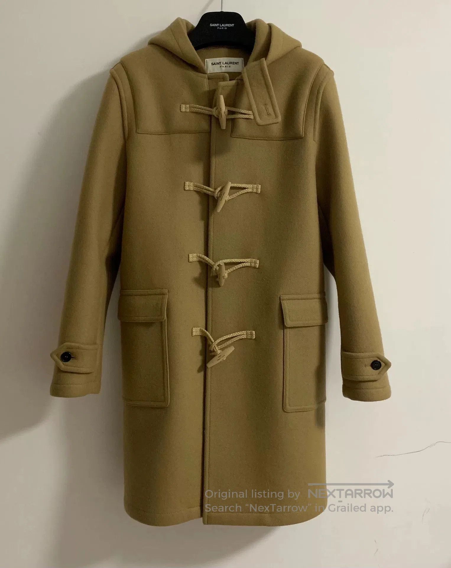 Saint Laurent Paris Saint Laurent Hooded Duffle Coat Beige. Size US S / EU 44-46 / 1 - 1 Thumbnail